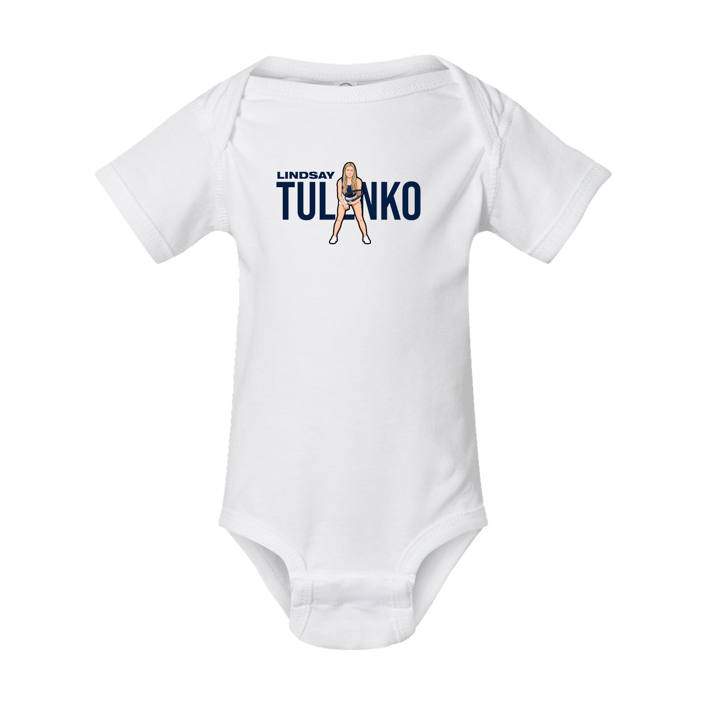 Baby Onesie — Player Name in White