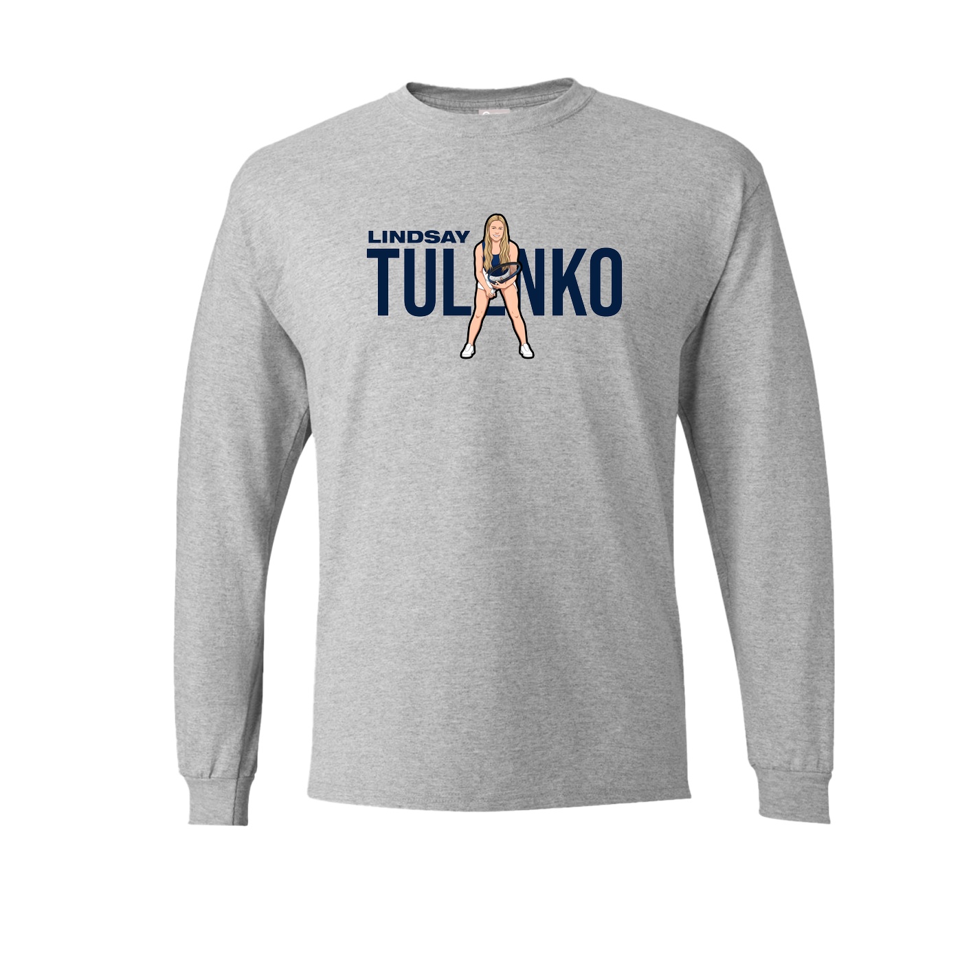 Long Sleeve Tee — Player Name in Grey