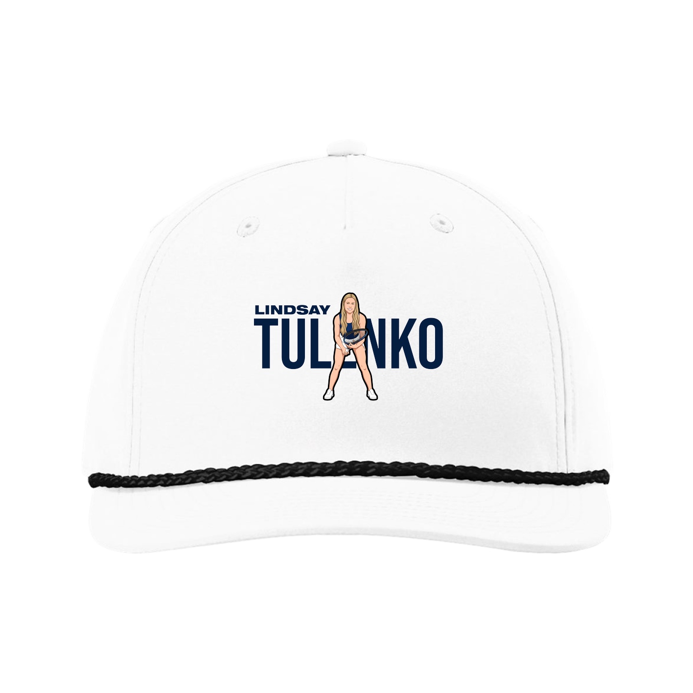 Five-Panel Classic Rope Cap — Player Name in White