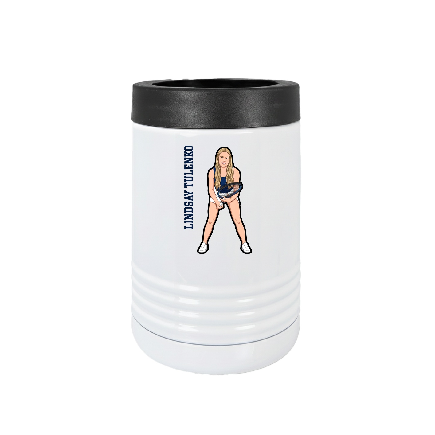Beverage Holder — Name Vertical in White