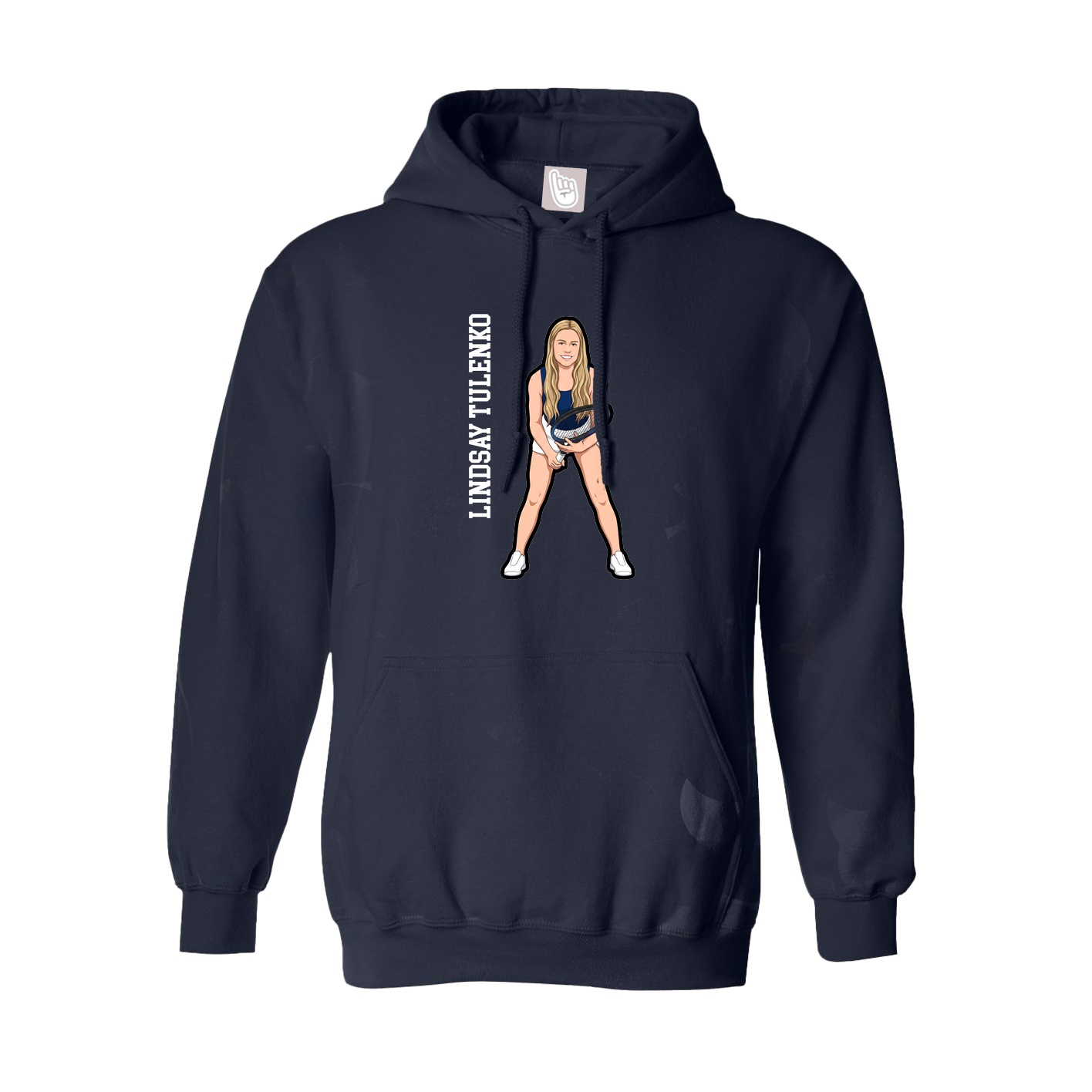 Hoodie — Name Vertical in Navy