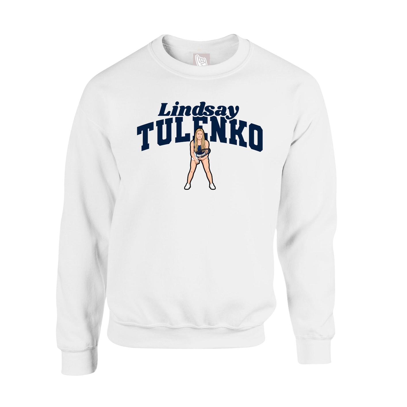 Fleece Crew — Signature Arch in White