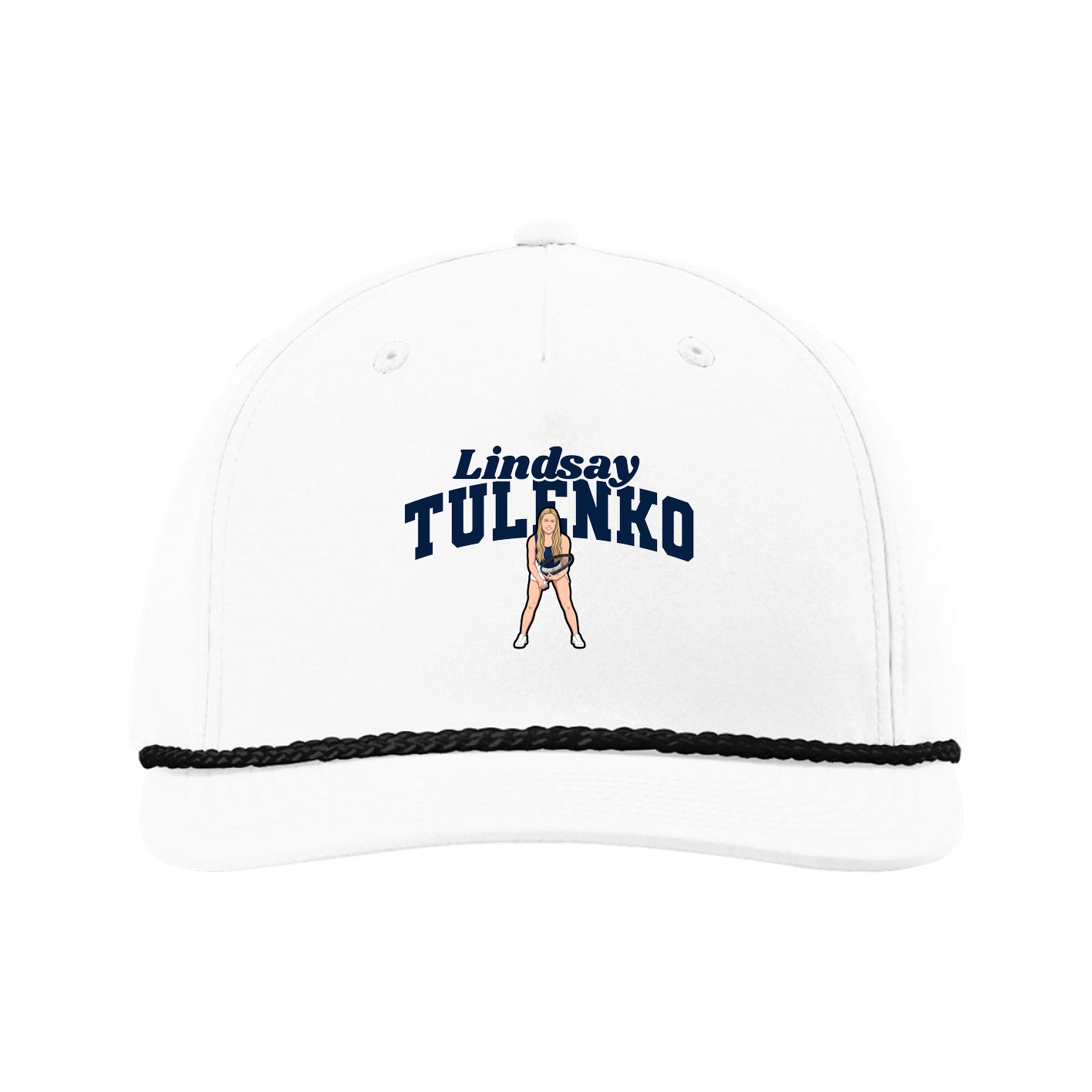 Five-Panel Classic Rope Cap — Signature Arch in White