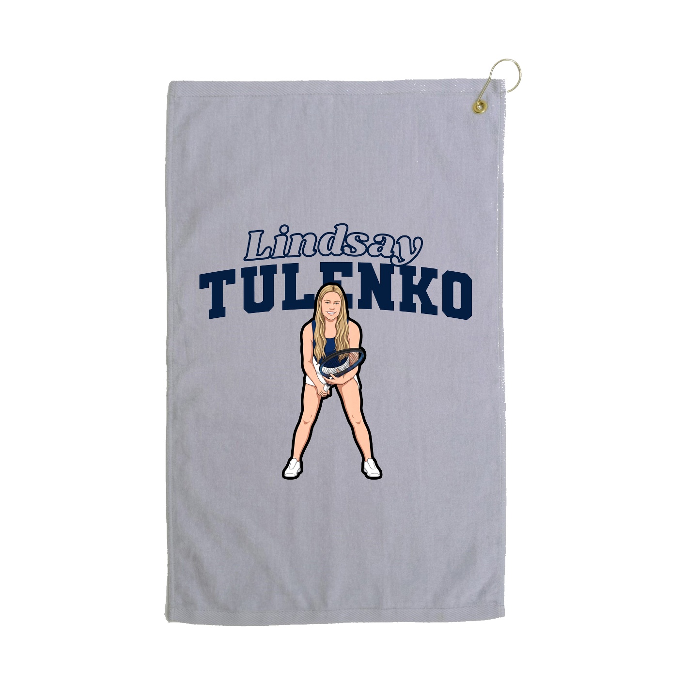 Golf Towel — Name Arch in Grey