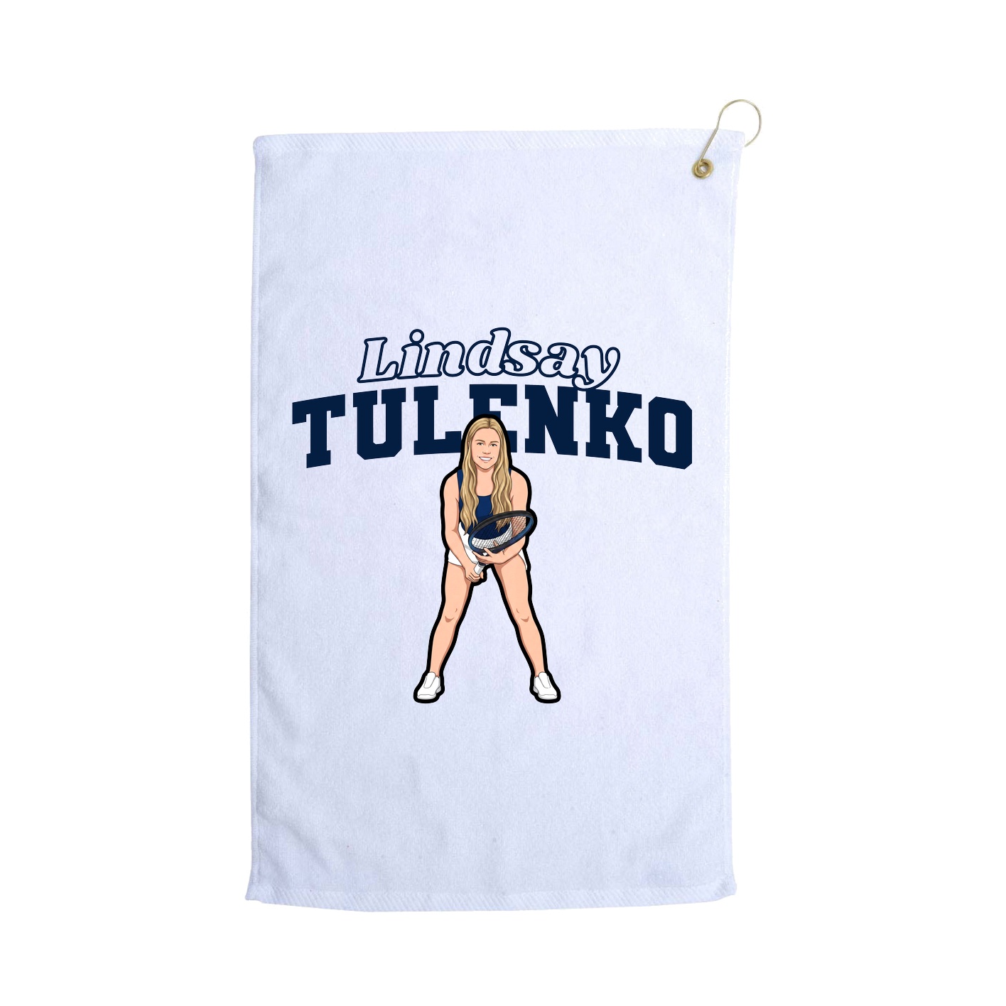 Golf Towel — Name Arch in White