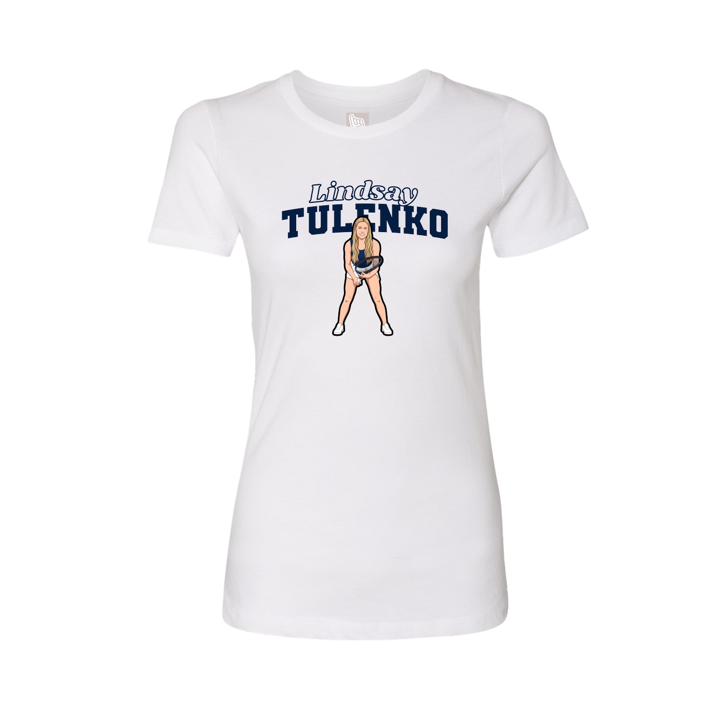 Womens Tee — Name Arch in White