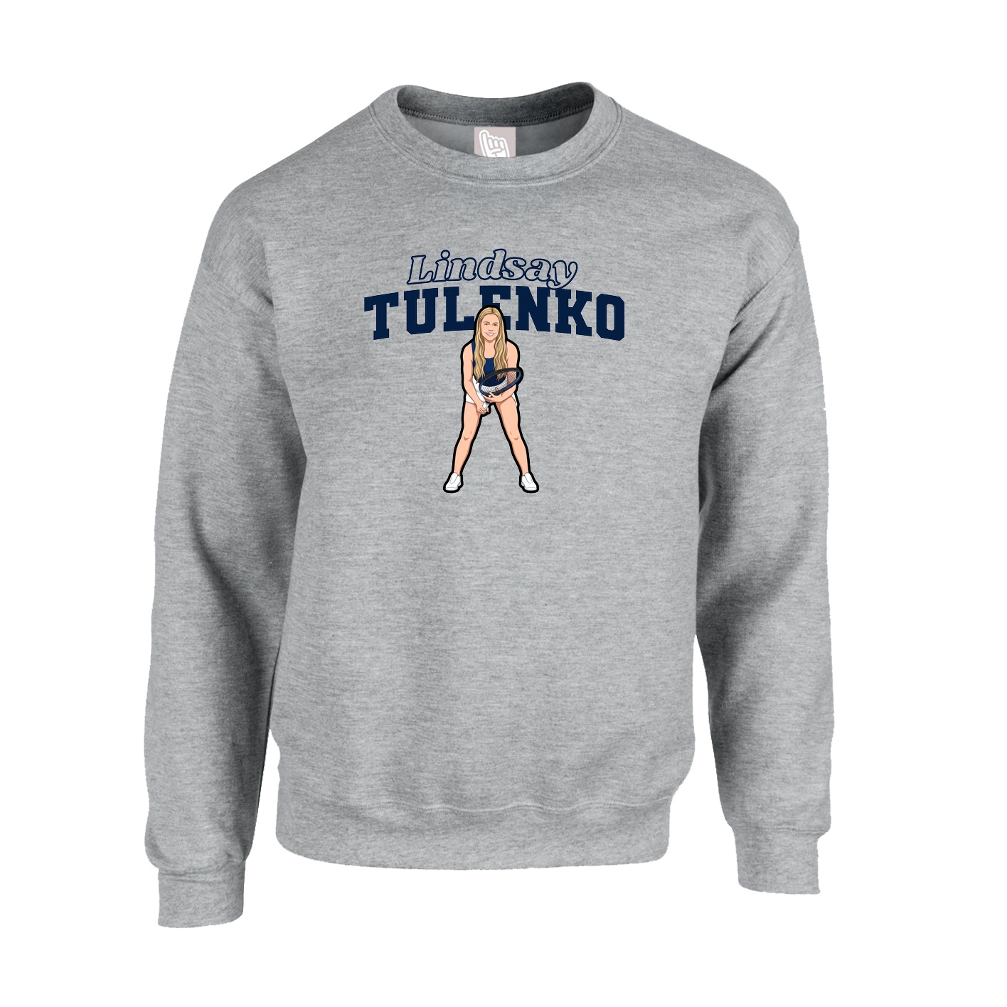 Fleece Crew — Name Arch in Grey
