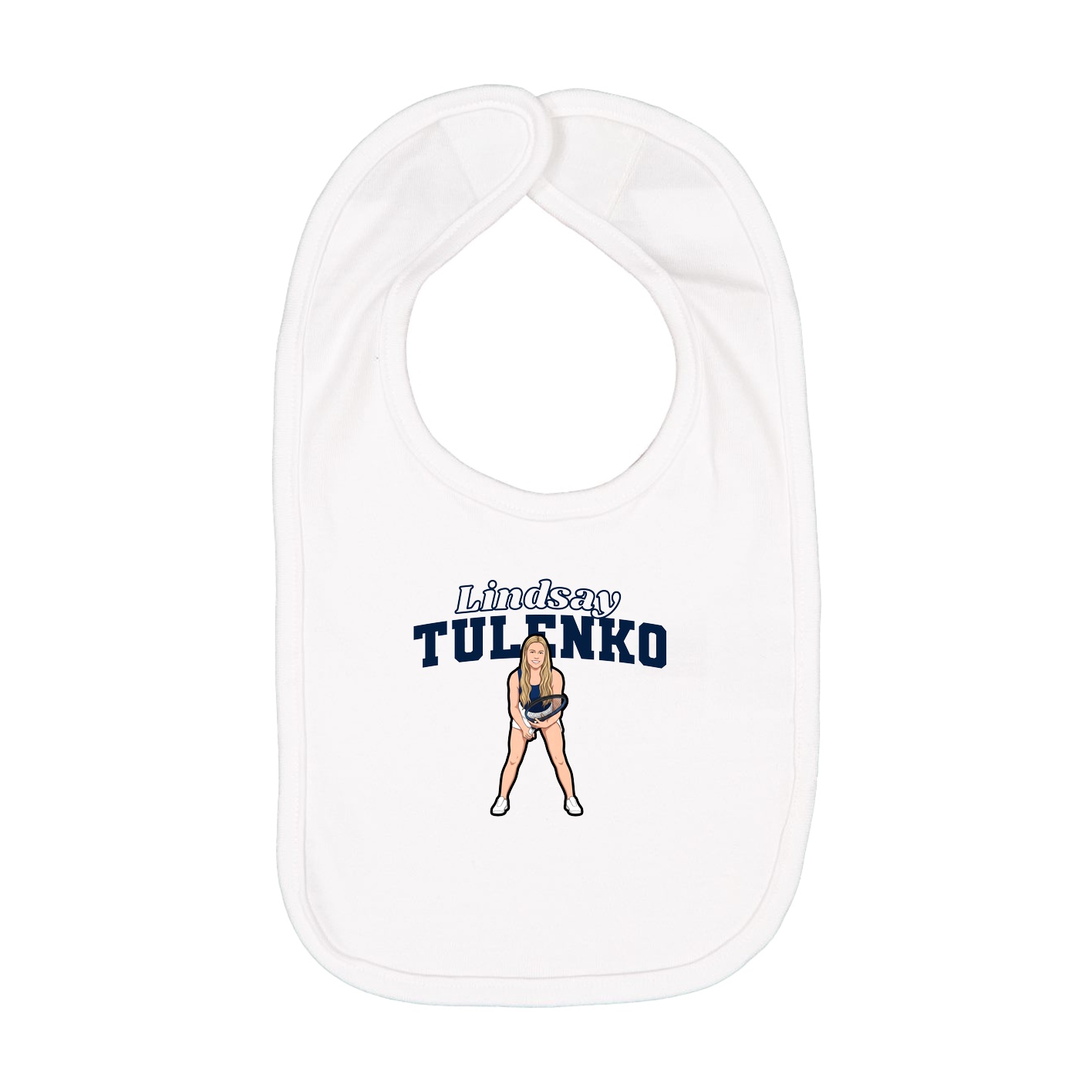 Infant Bib — Name Arch in White