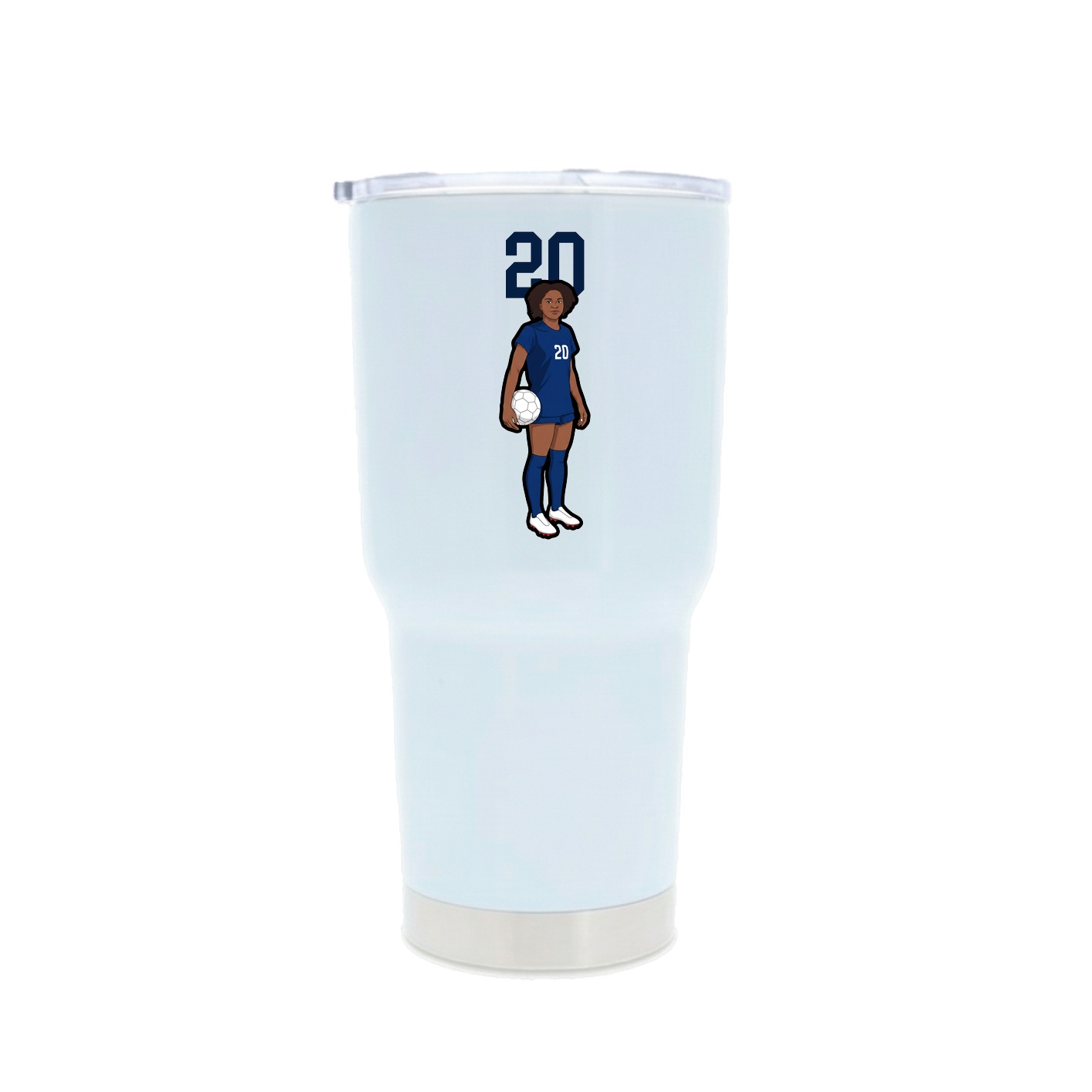 30oz Stainless Steel Tumbler — Number Top in White
