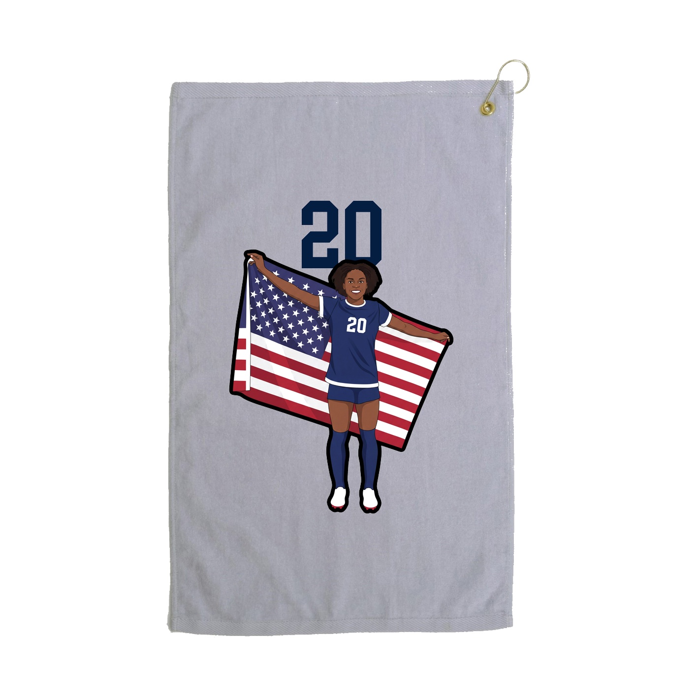 Golf Towel — Number Top in Grey