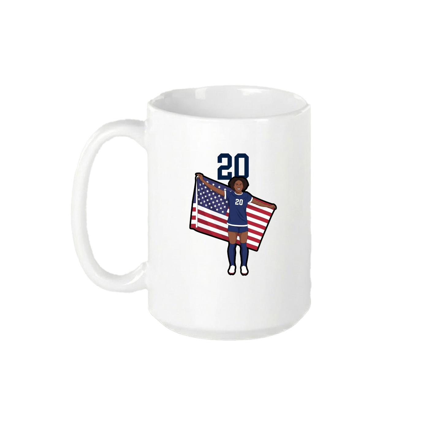 15oz Coffee Mug — Number Top in White