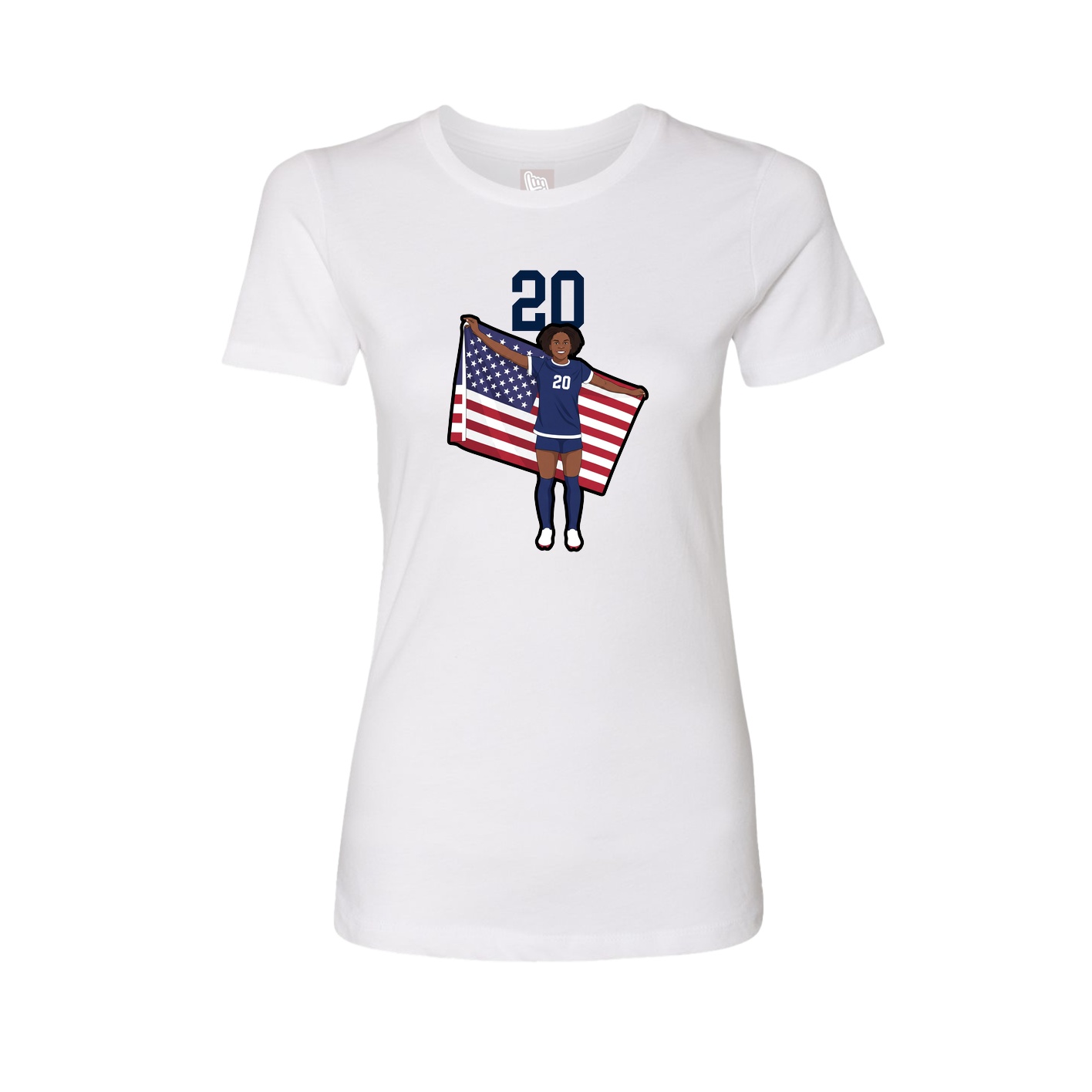 Fitted Women's Tee — Number Top in White