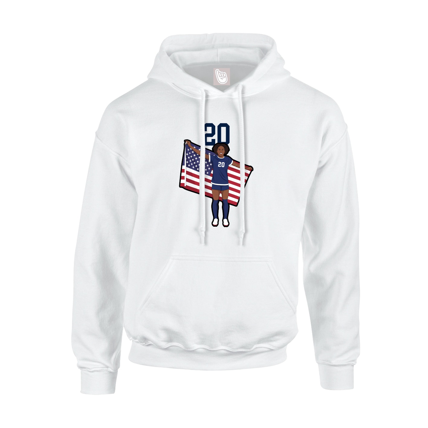 Hoodie — Number Top in White