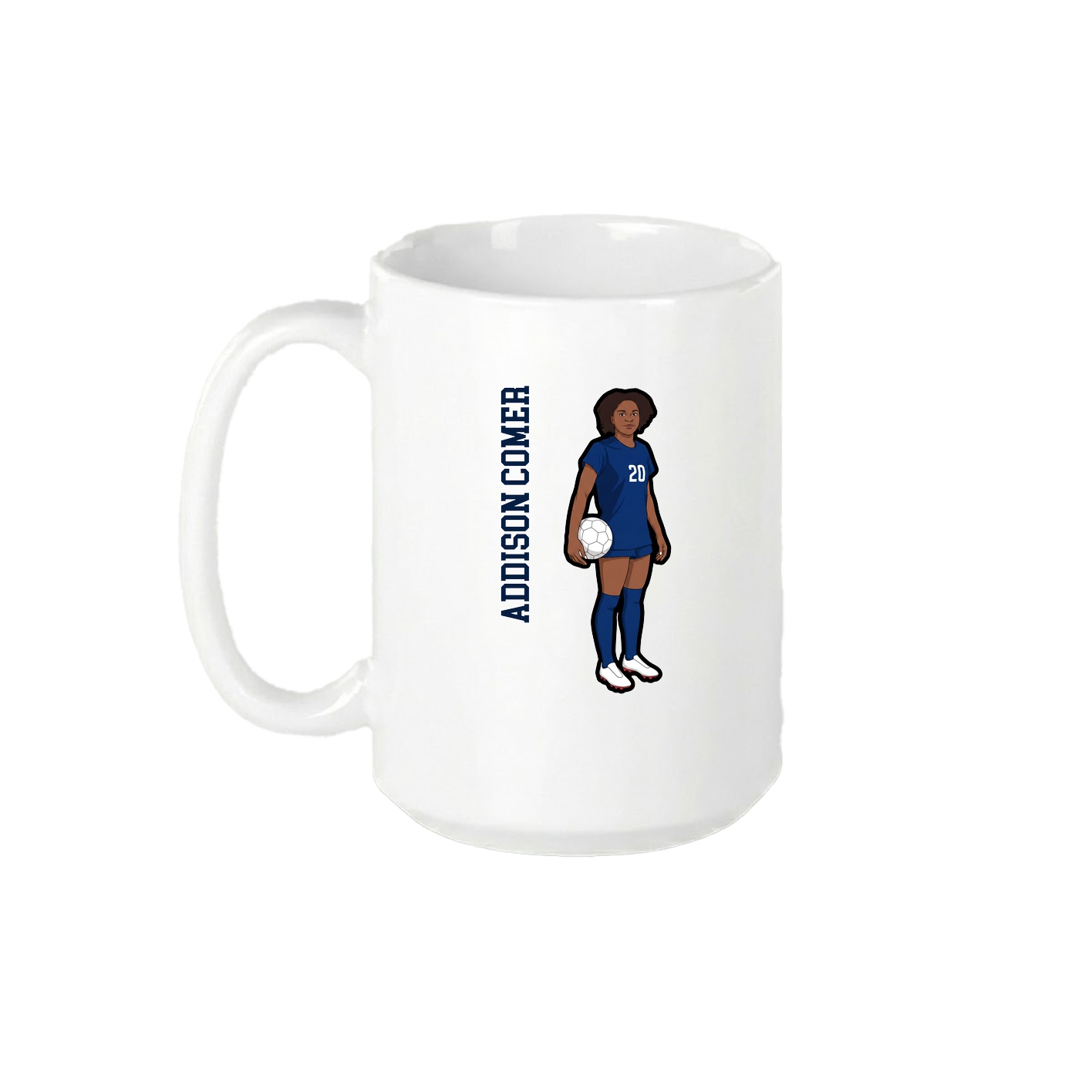 15oz Coffee Mug — Name Vertical in White