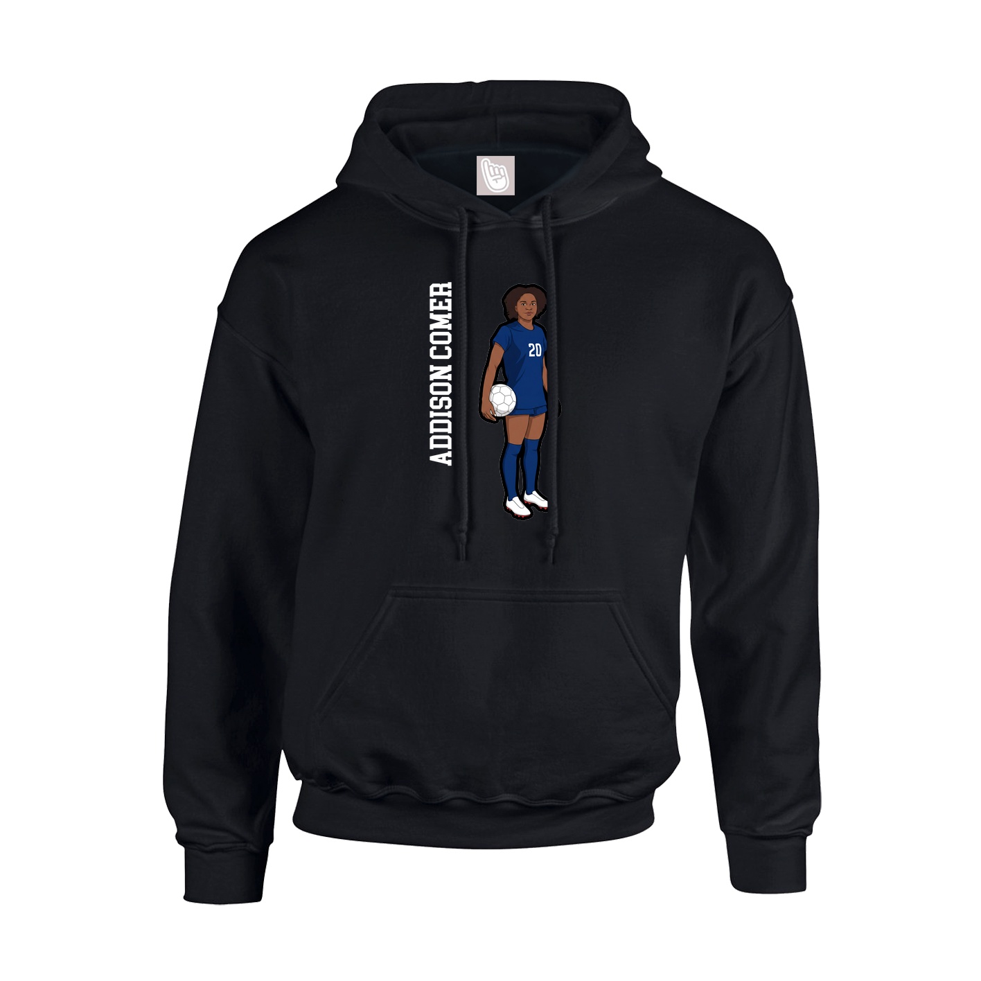 Youth Hoodie — Name Vertical in Black