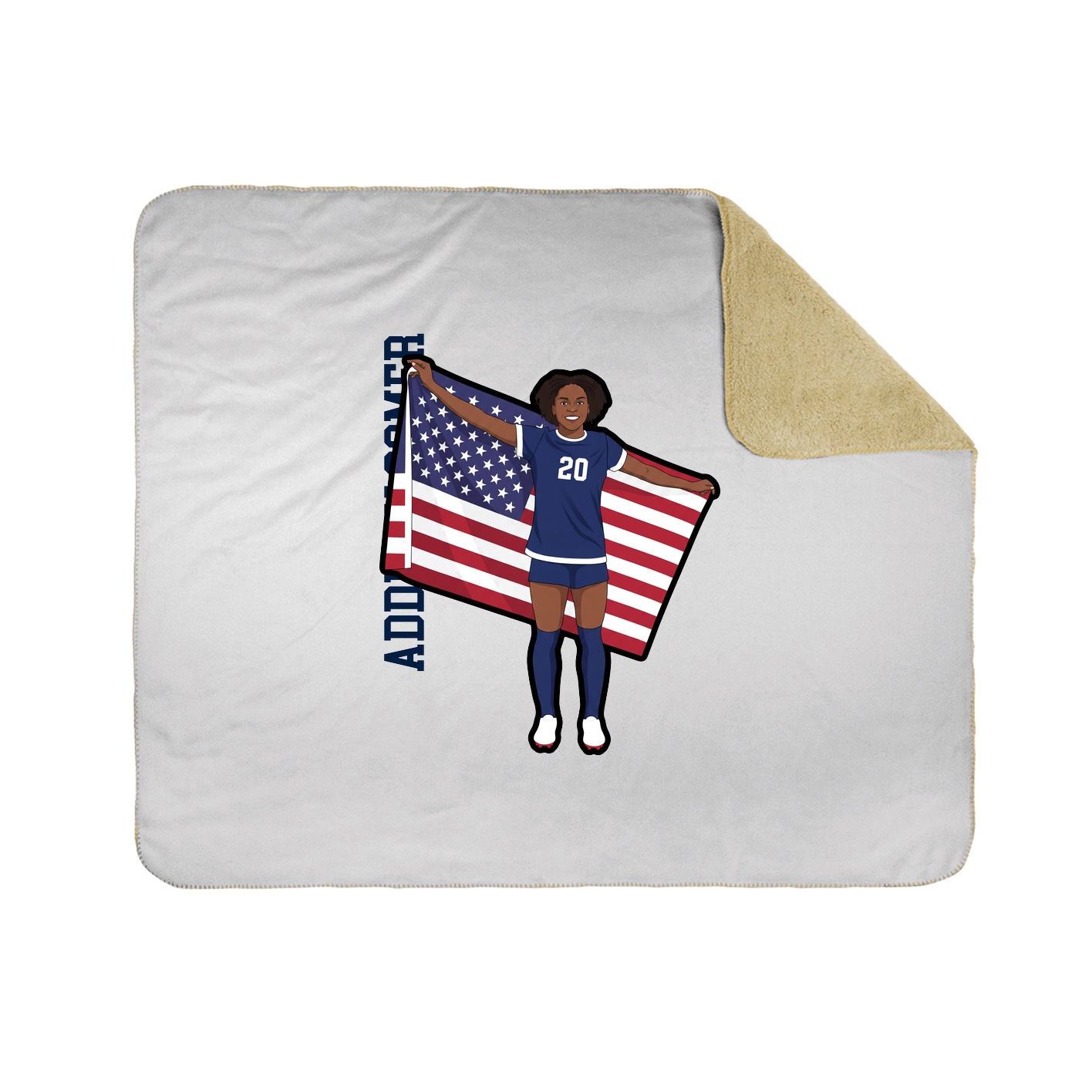Throw Blanket — Name Vertical in White