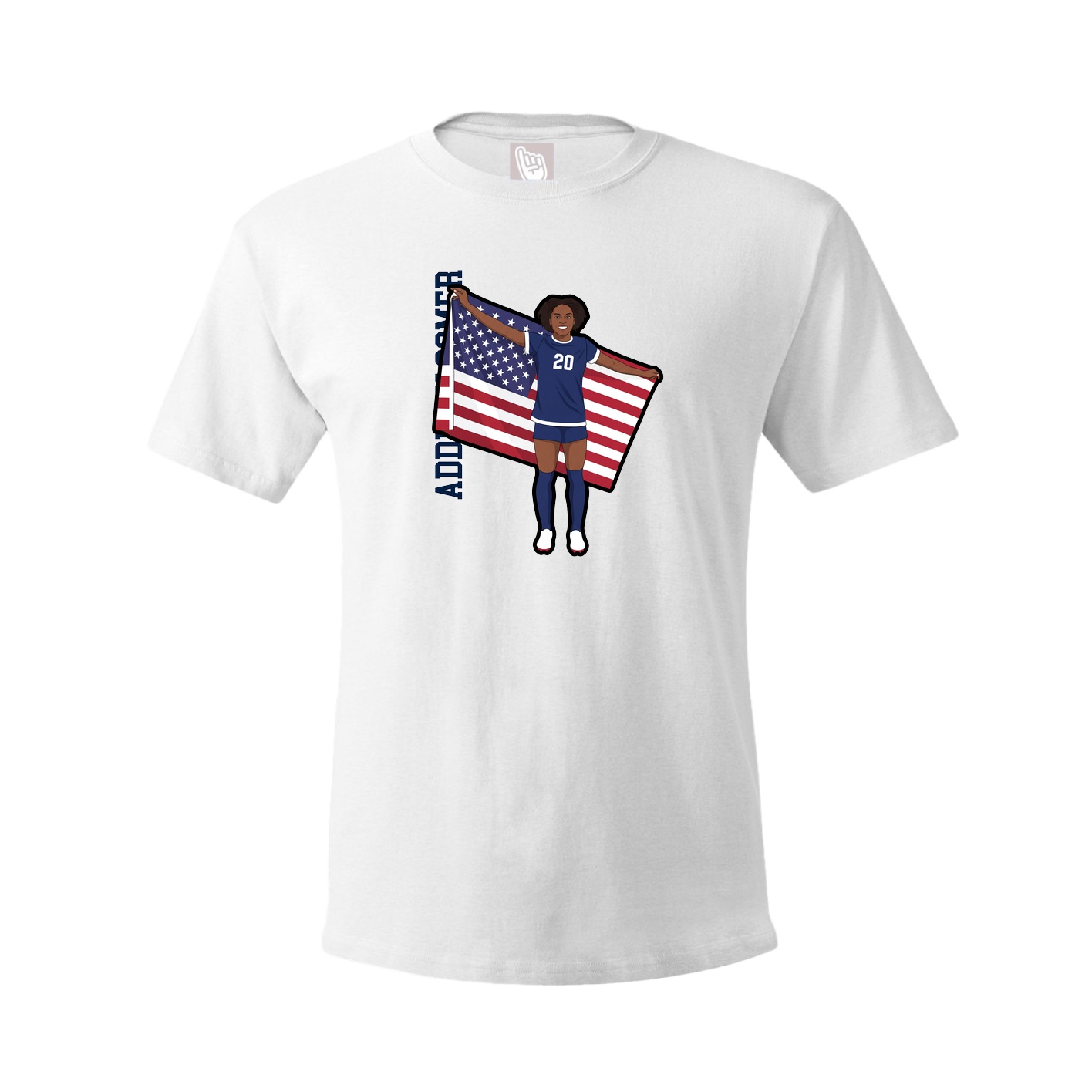 Tee — Name Vertical in White