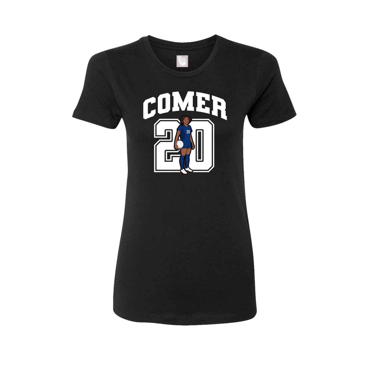 Fitted Women's Tee — Number in Black