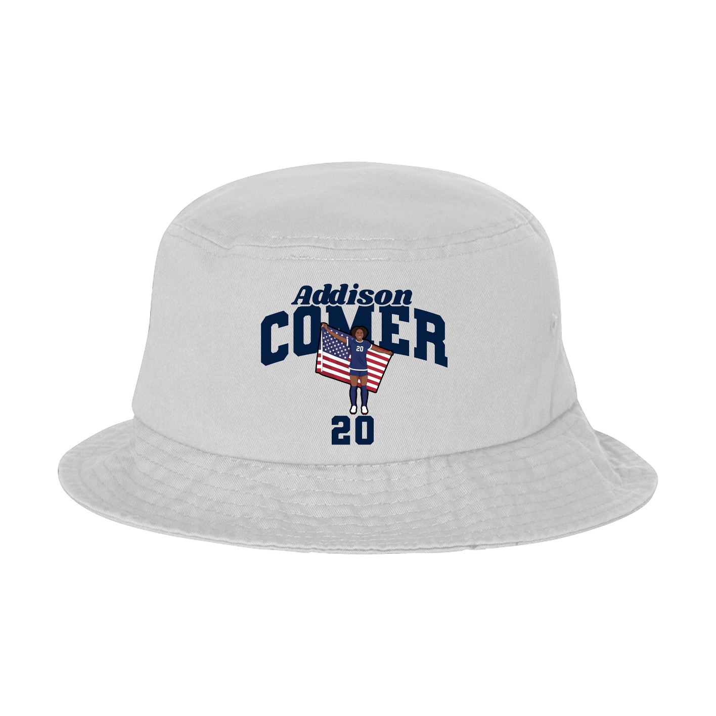 Bucket Cap — Signature Arch in White