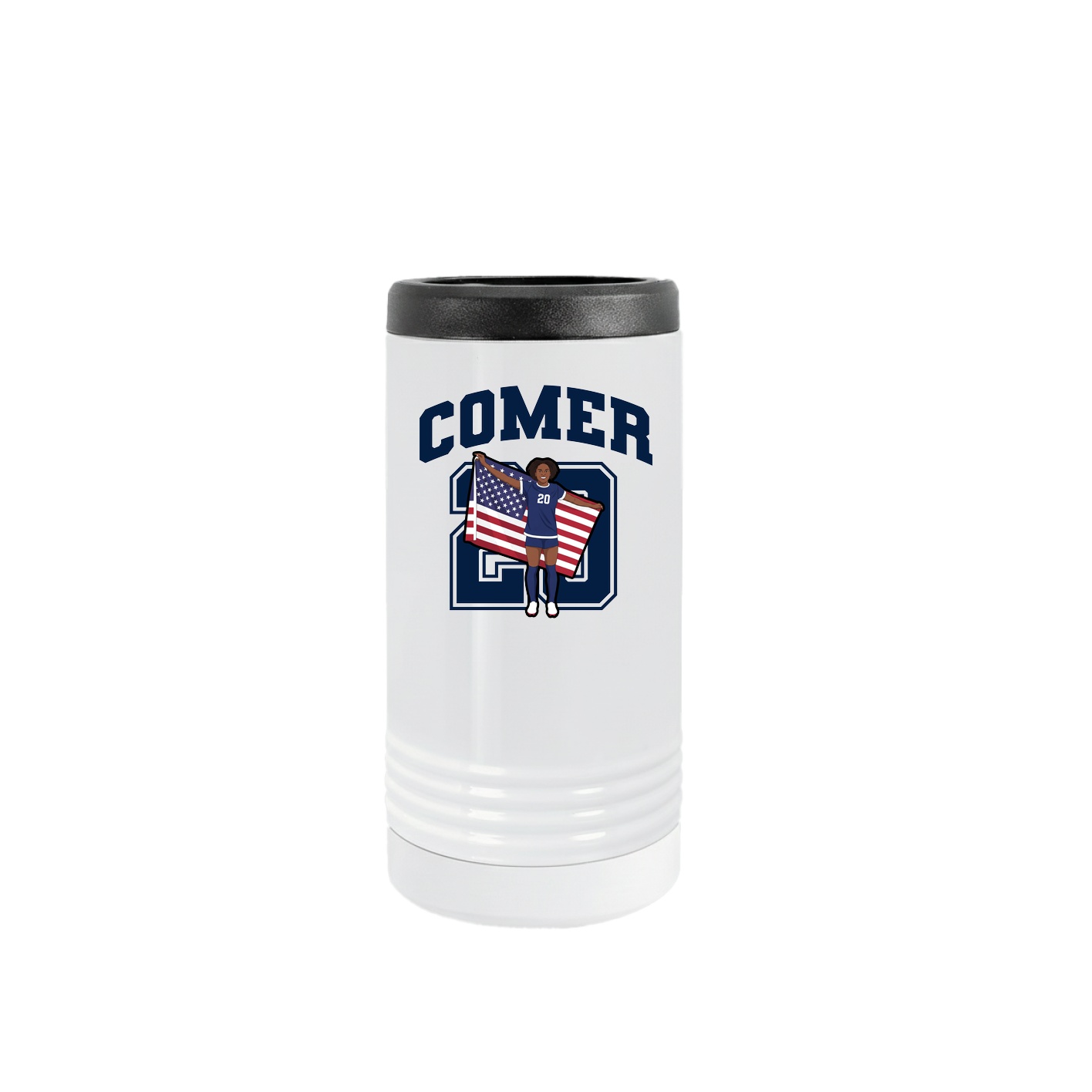 Slim Beverage Holder — Number in White