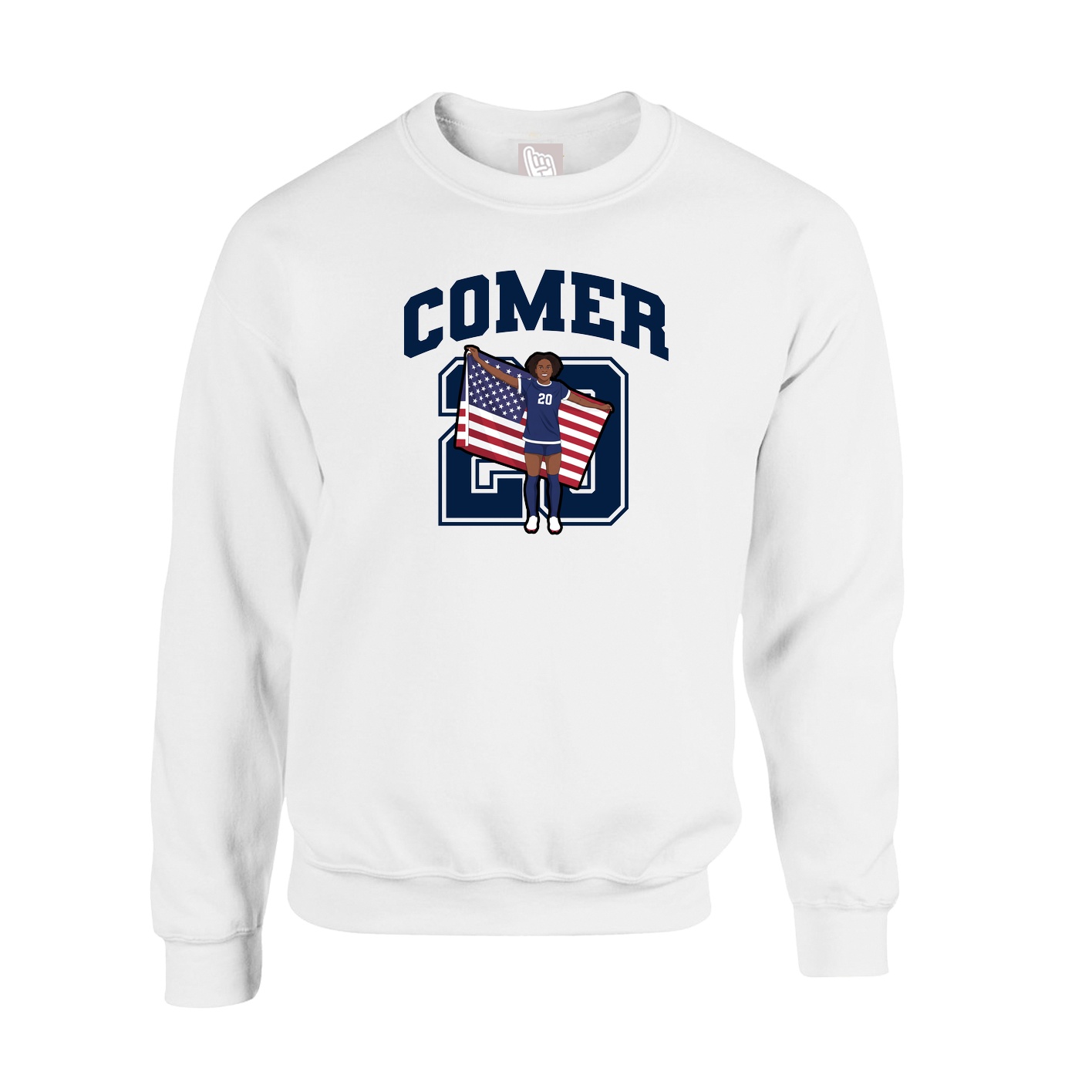 Fleece Crew — Number in White