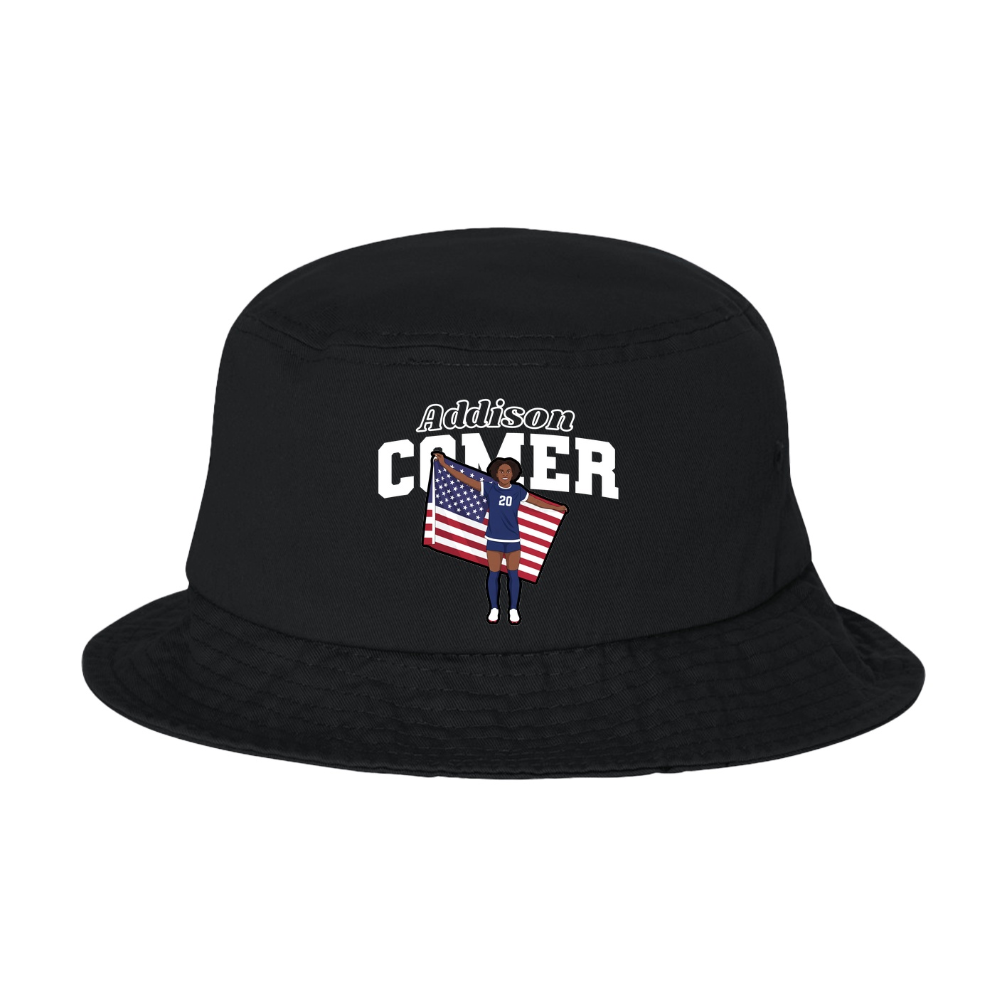Bucket Cap — Name Arch in Black