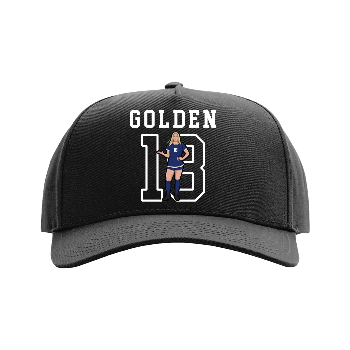 Full Fabric Five-Panel Champ Cap — Shirsey in Black