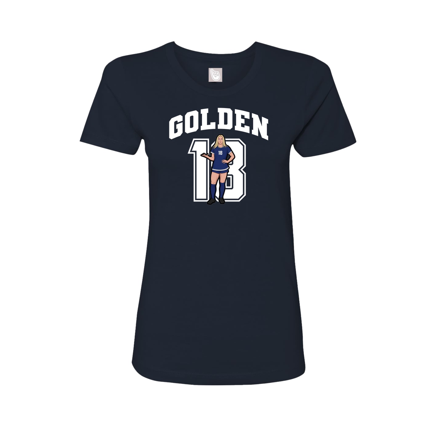 Fitted Women's Tee — Number in Navy