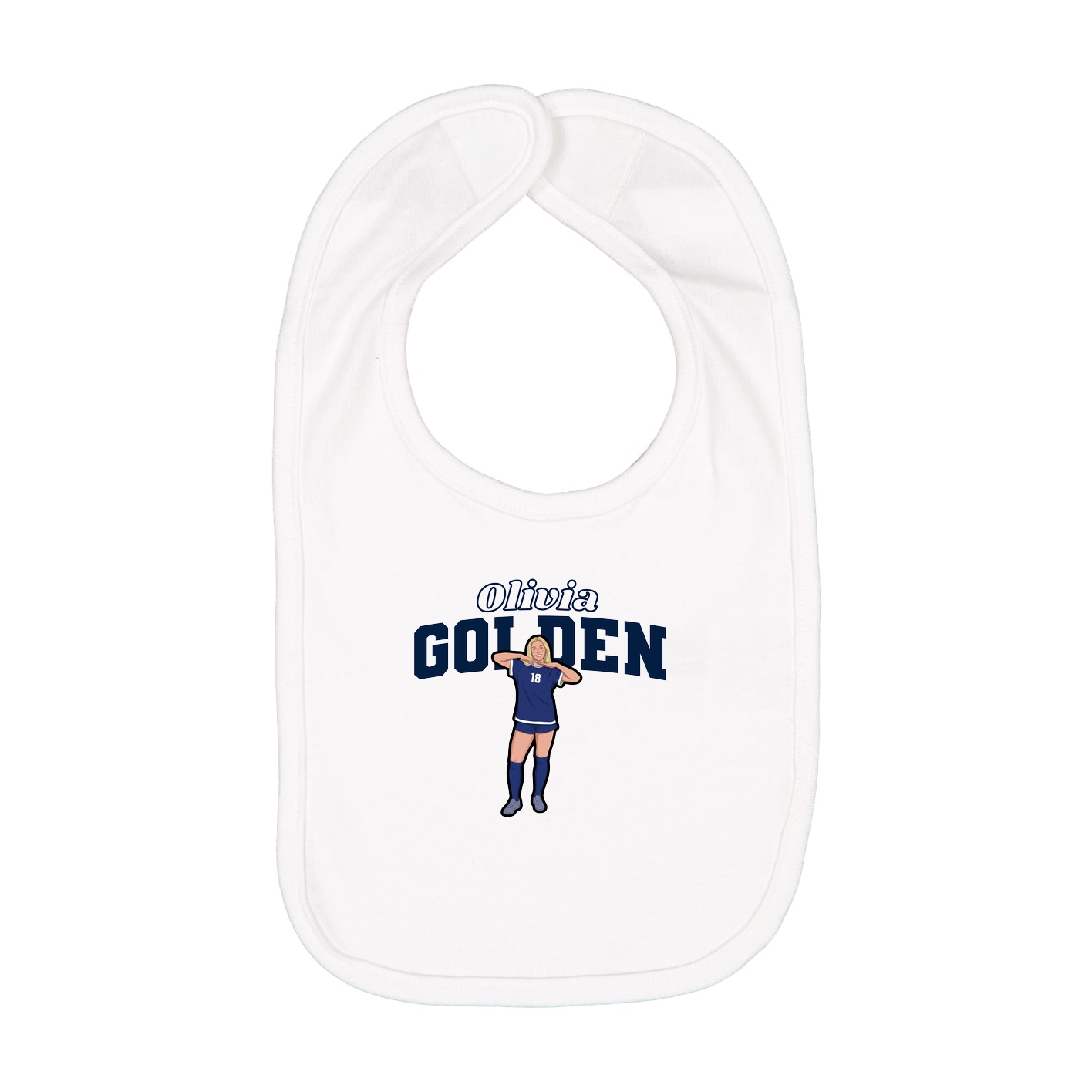 Infant Bib — Name Arch in White