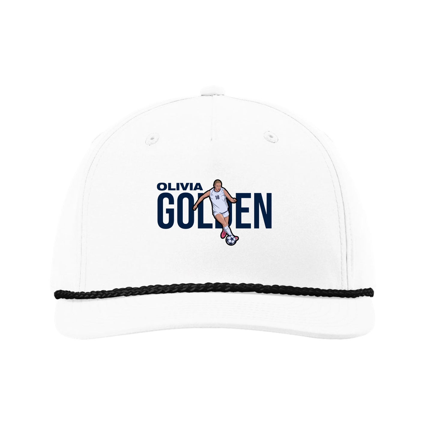 Five-Panel Classic Rope Cap — Player Name in White