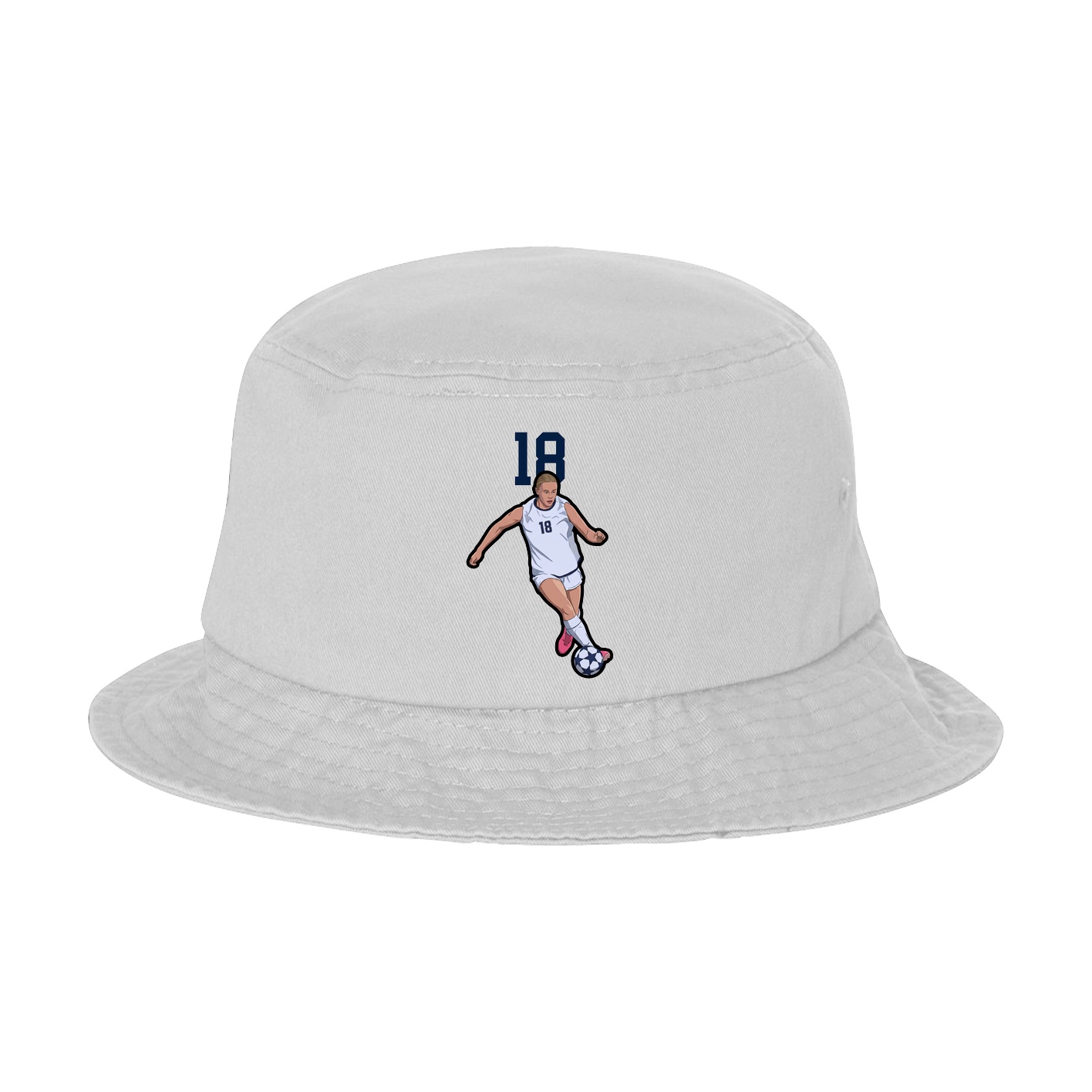 Bucket Cap — Number Top in White