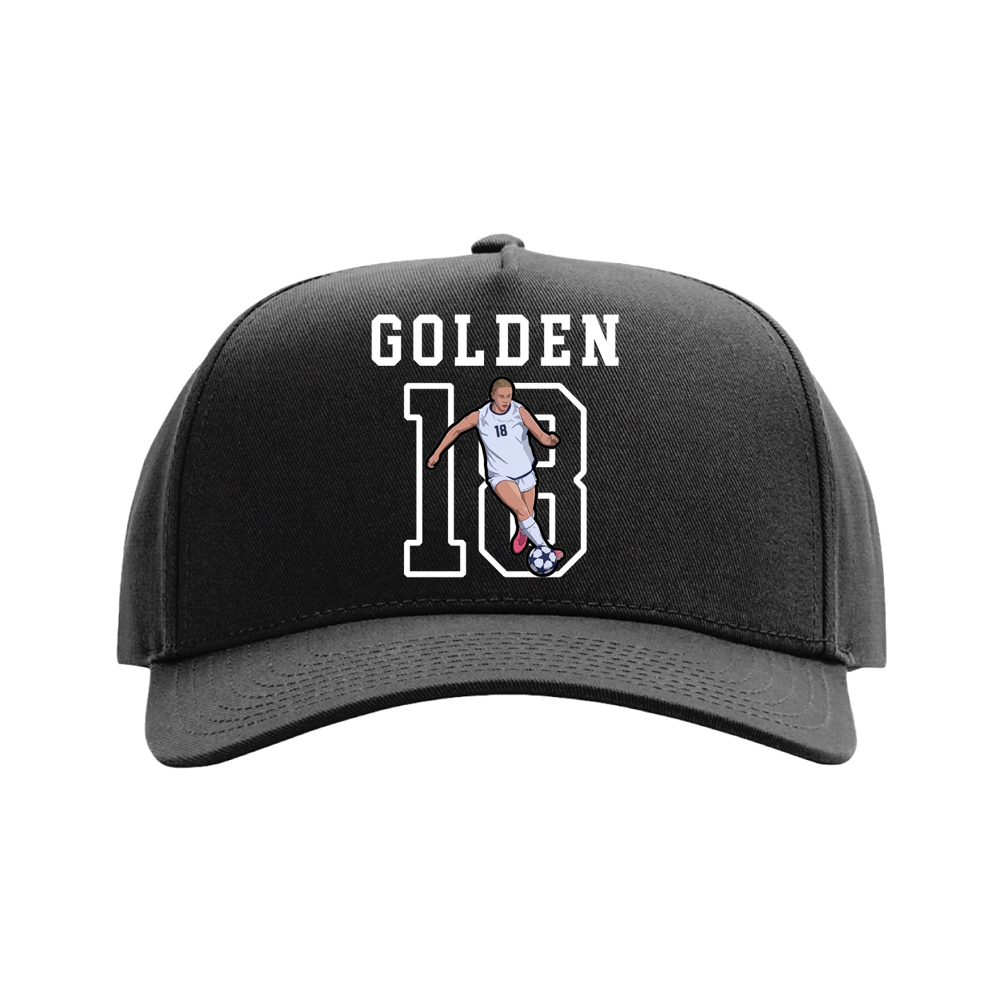 Full Fabric Five-Panel Champ Cap — Shirsey in Black