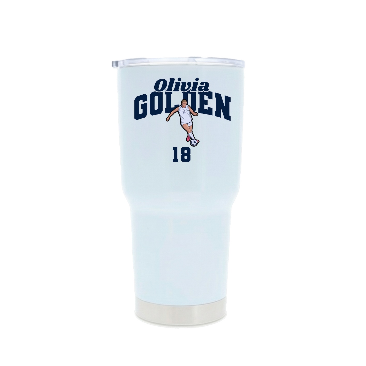 30oz Stainless Steel Tumbler — Signature Arch in White