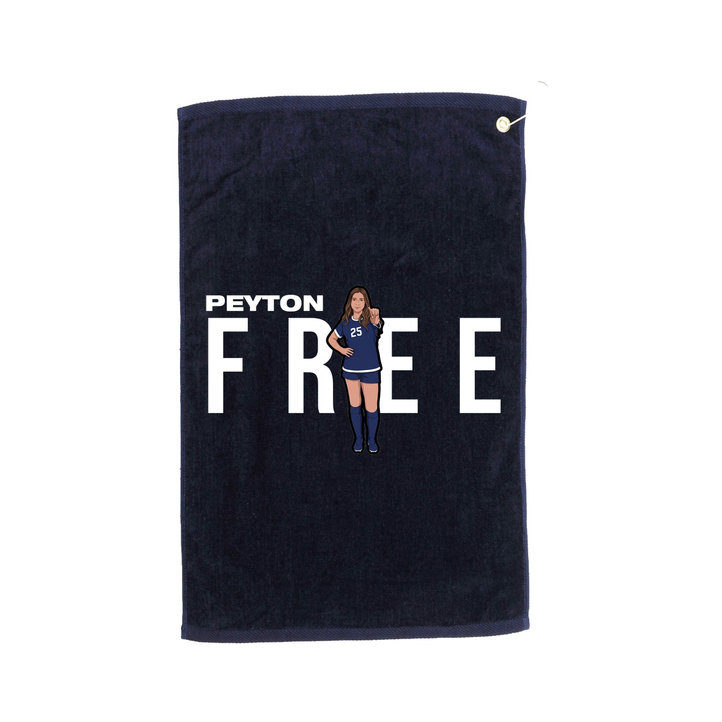 Golf Towel — Player Name in Navy