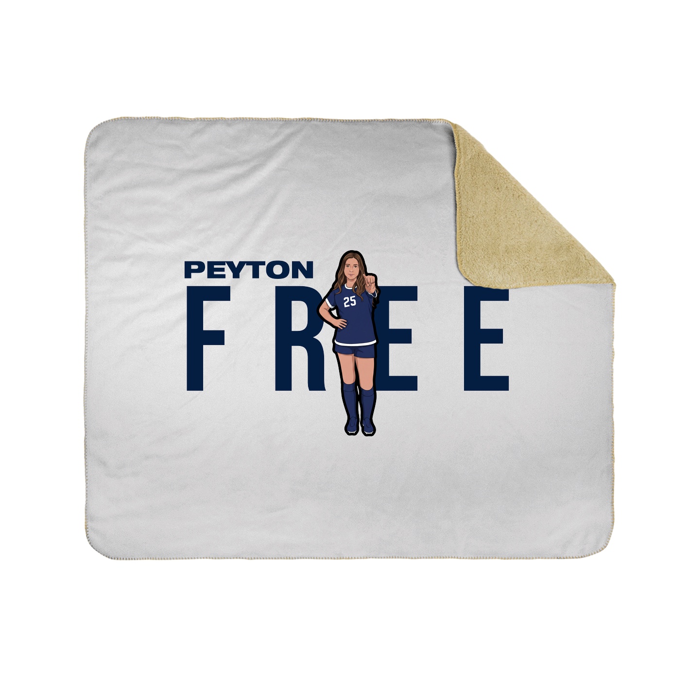 Throw Blanket — Player Name in White