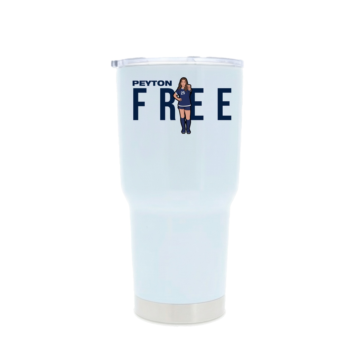 30oz Stainless Steel Tumbler — Player Name in White