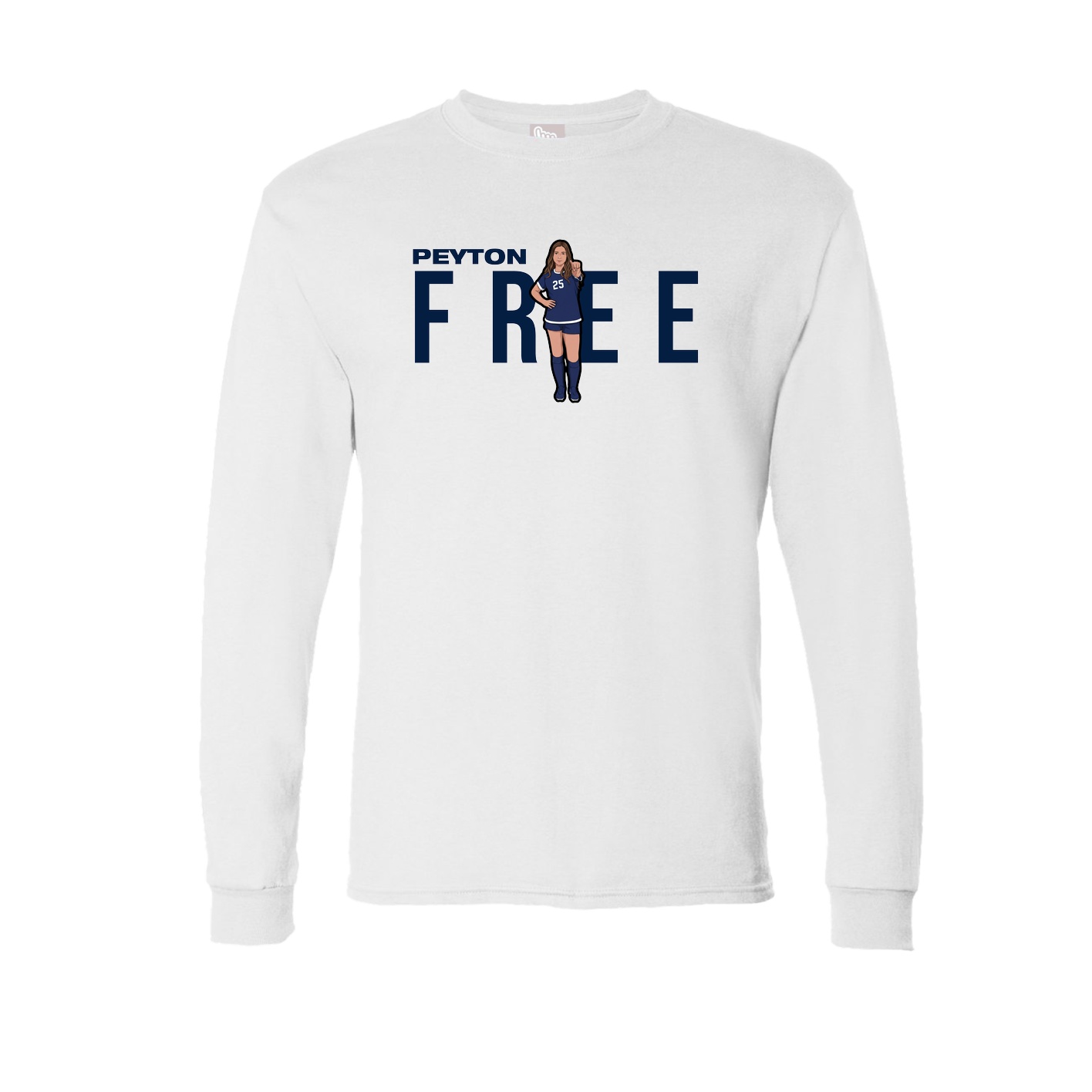 Long Sleeve Tee — Player Name in White