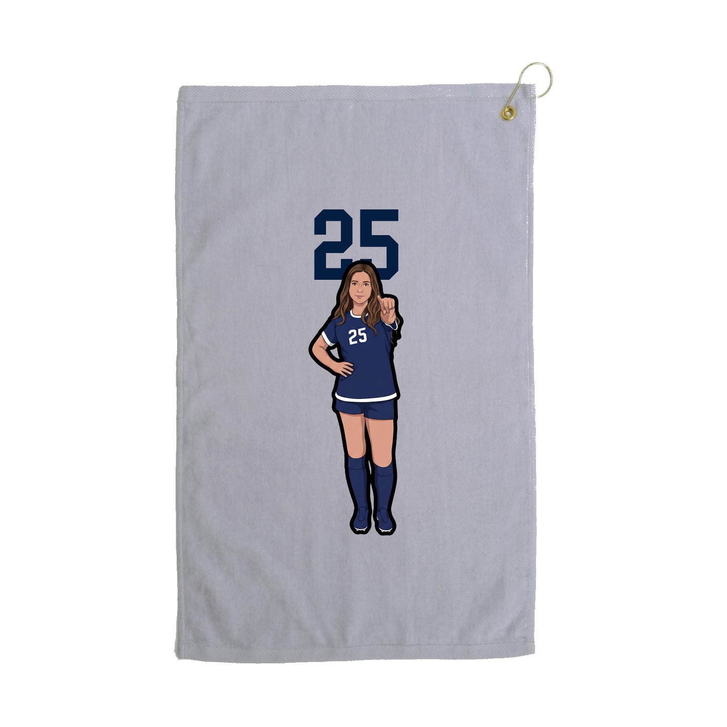 Golf Towel — Number Top in Grey