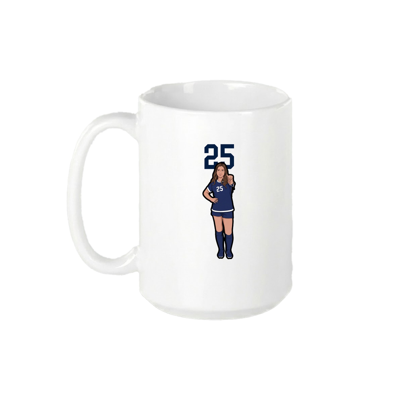 15oz Coffee Mug — Number Top in White