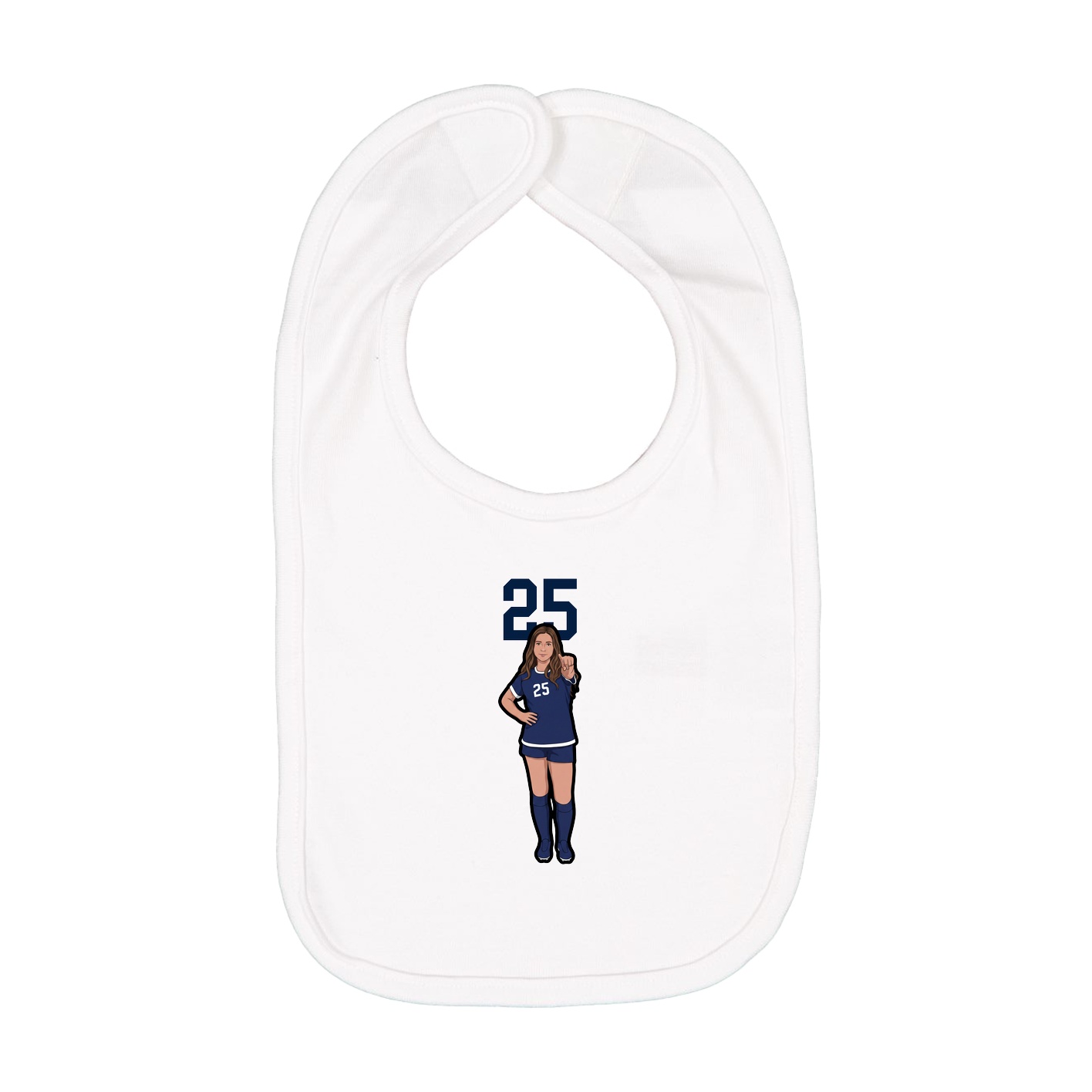 Infant Bib — Number Top in White