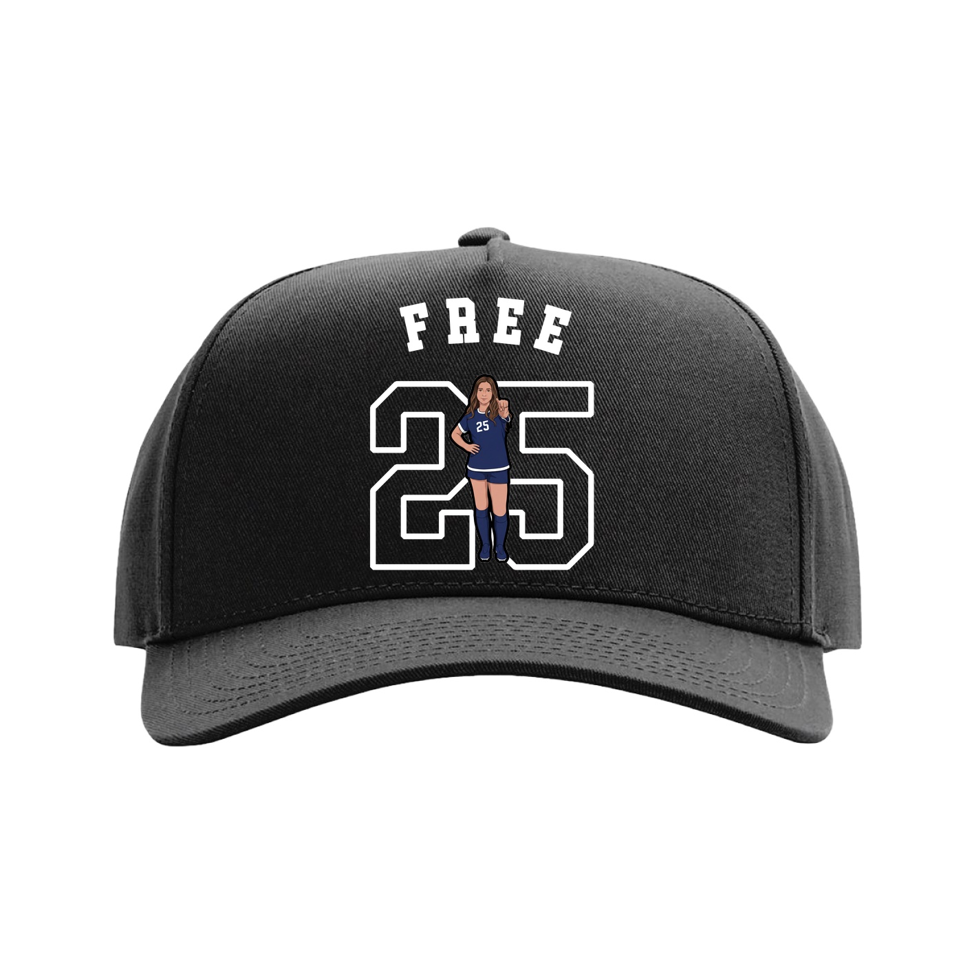 Full Fabric Five-Panel Champ Cap — Shirsey Arch in Black