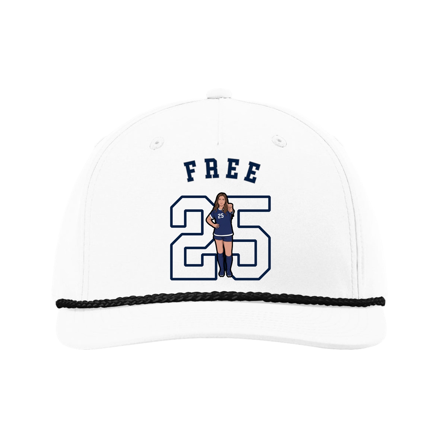 Five-Panel Classic Rope Cap — Shirsey Arch in White