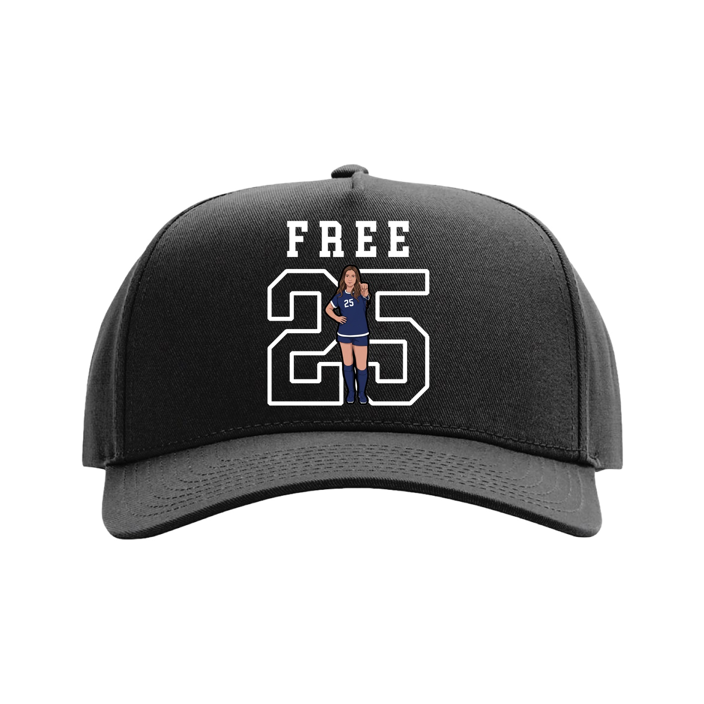 Full Fabric Five-Panel Champ Cap — Shirsey in Black