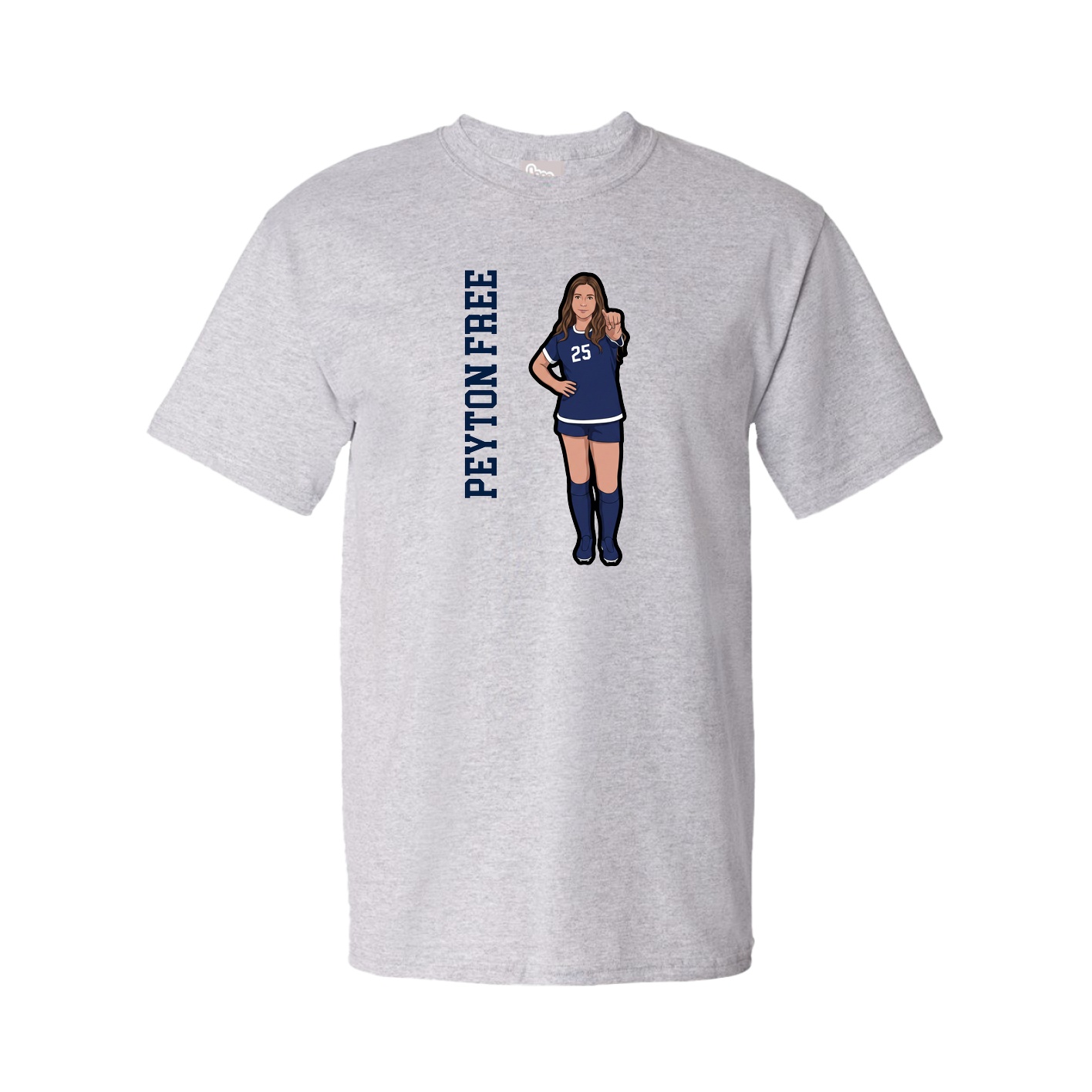 Tee — Name Vertical in Grey