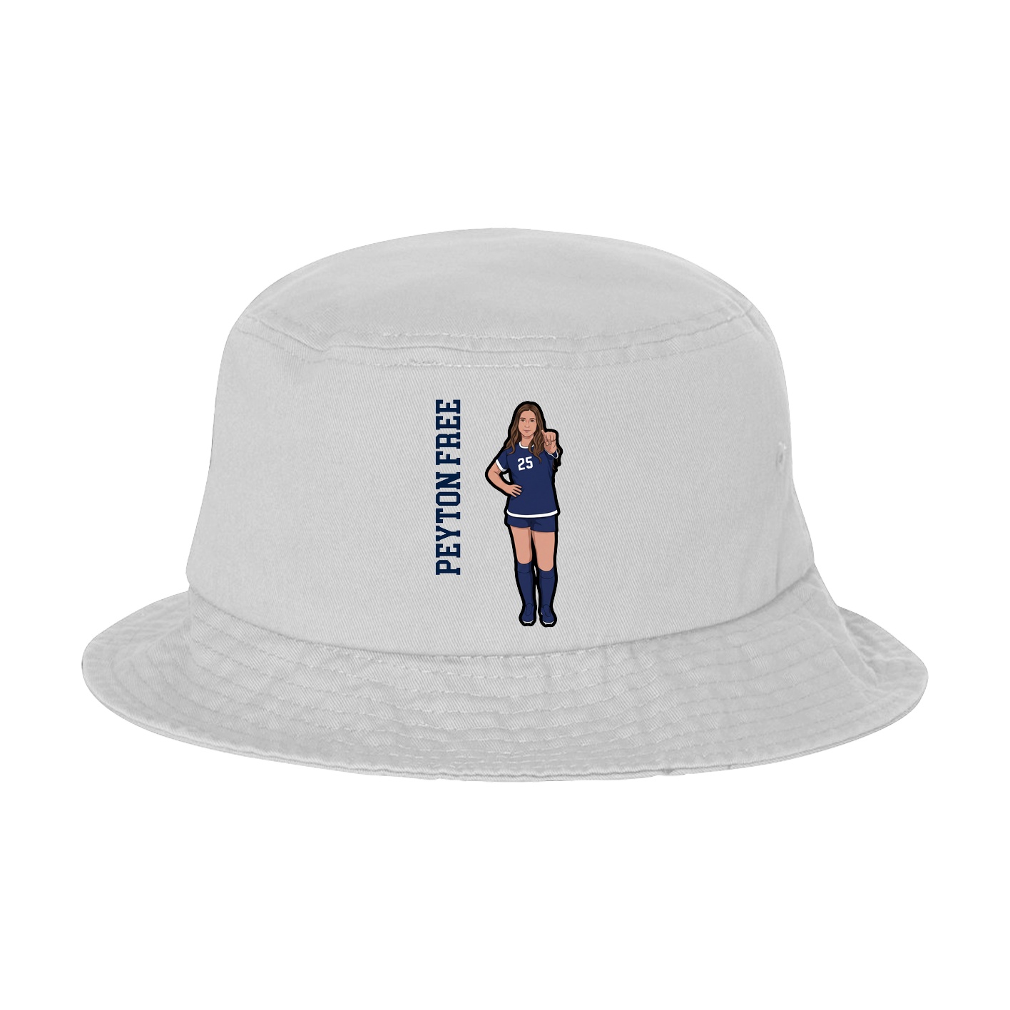 Bucket Cap — Name Vertical in White