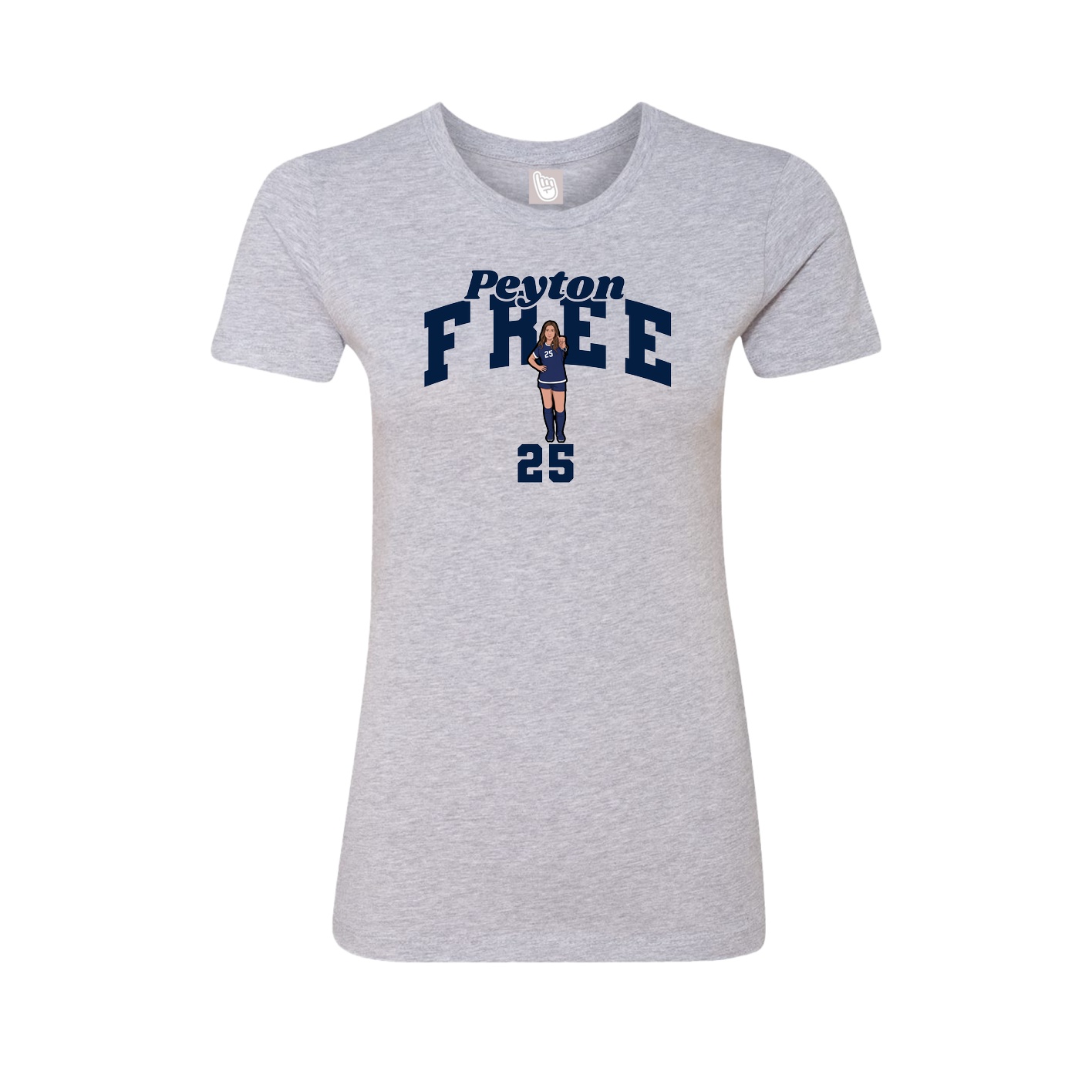 Fitted Women's Tee — Signature Arch in Grey