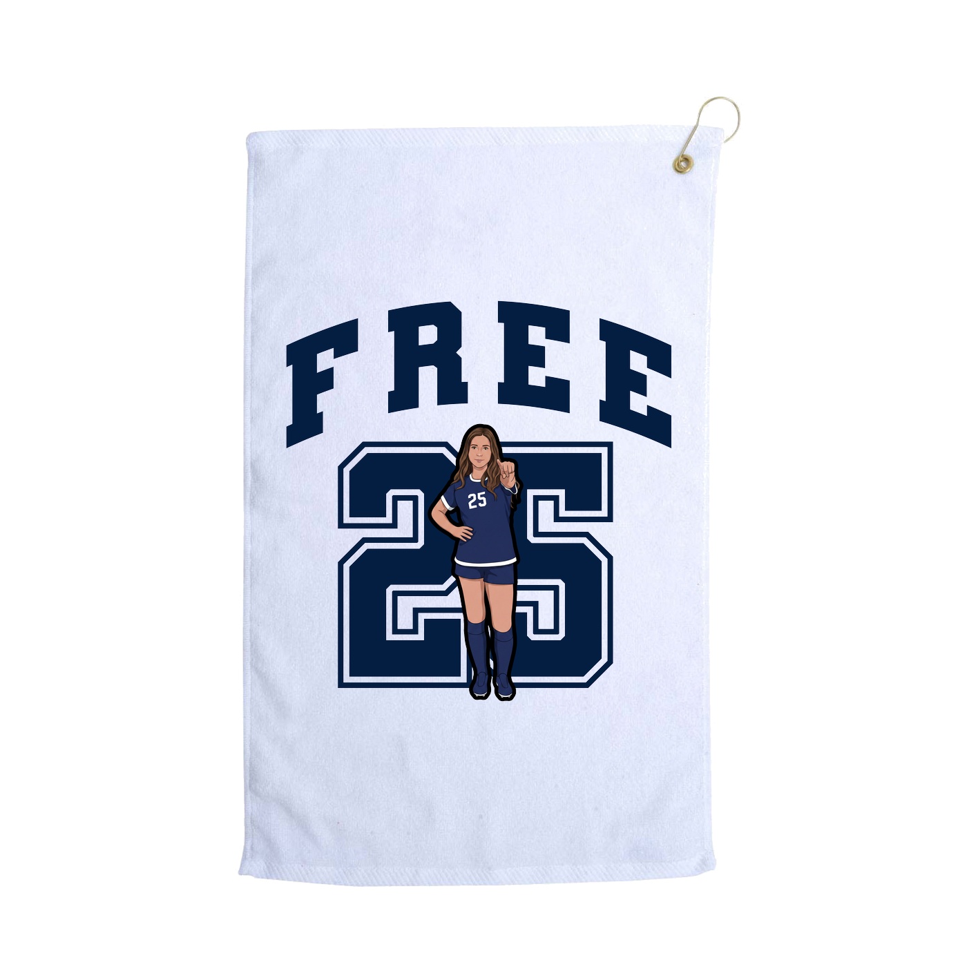 Golf Towel — Number in White