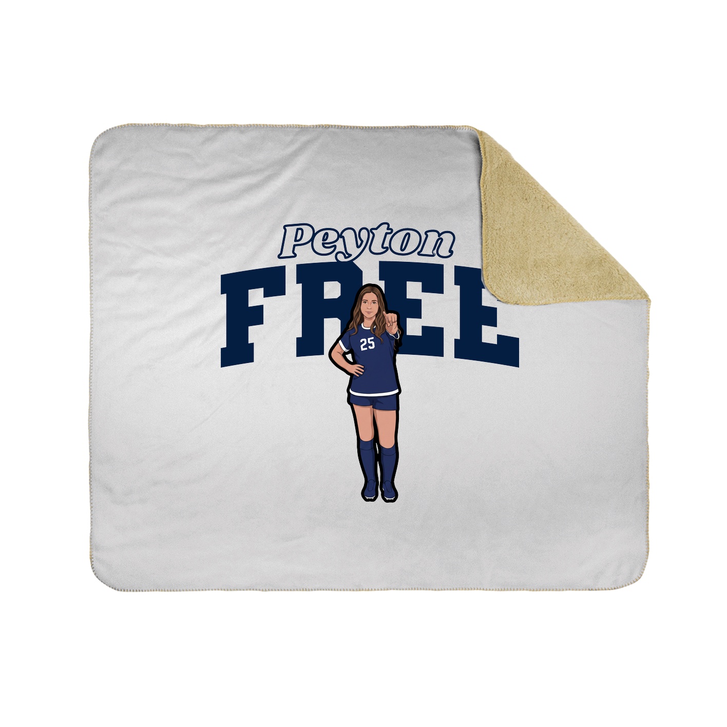 Throw Blanket — Name Arch in White