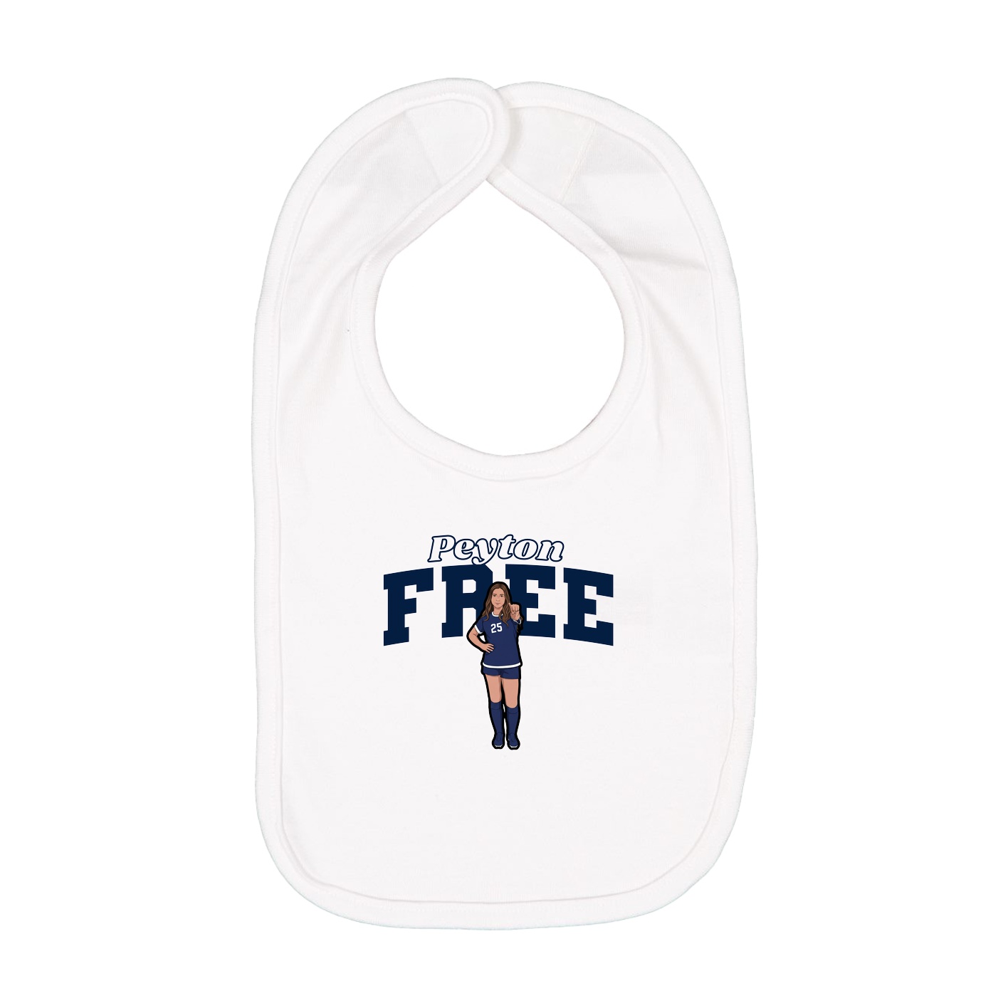 Infant Bib — Name Arch in White