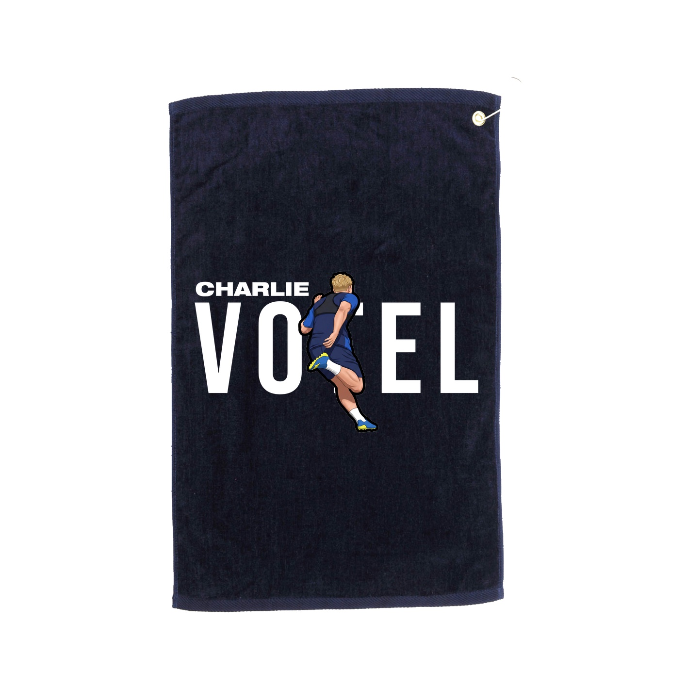 Golf Towel — Player Name in Navy